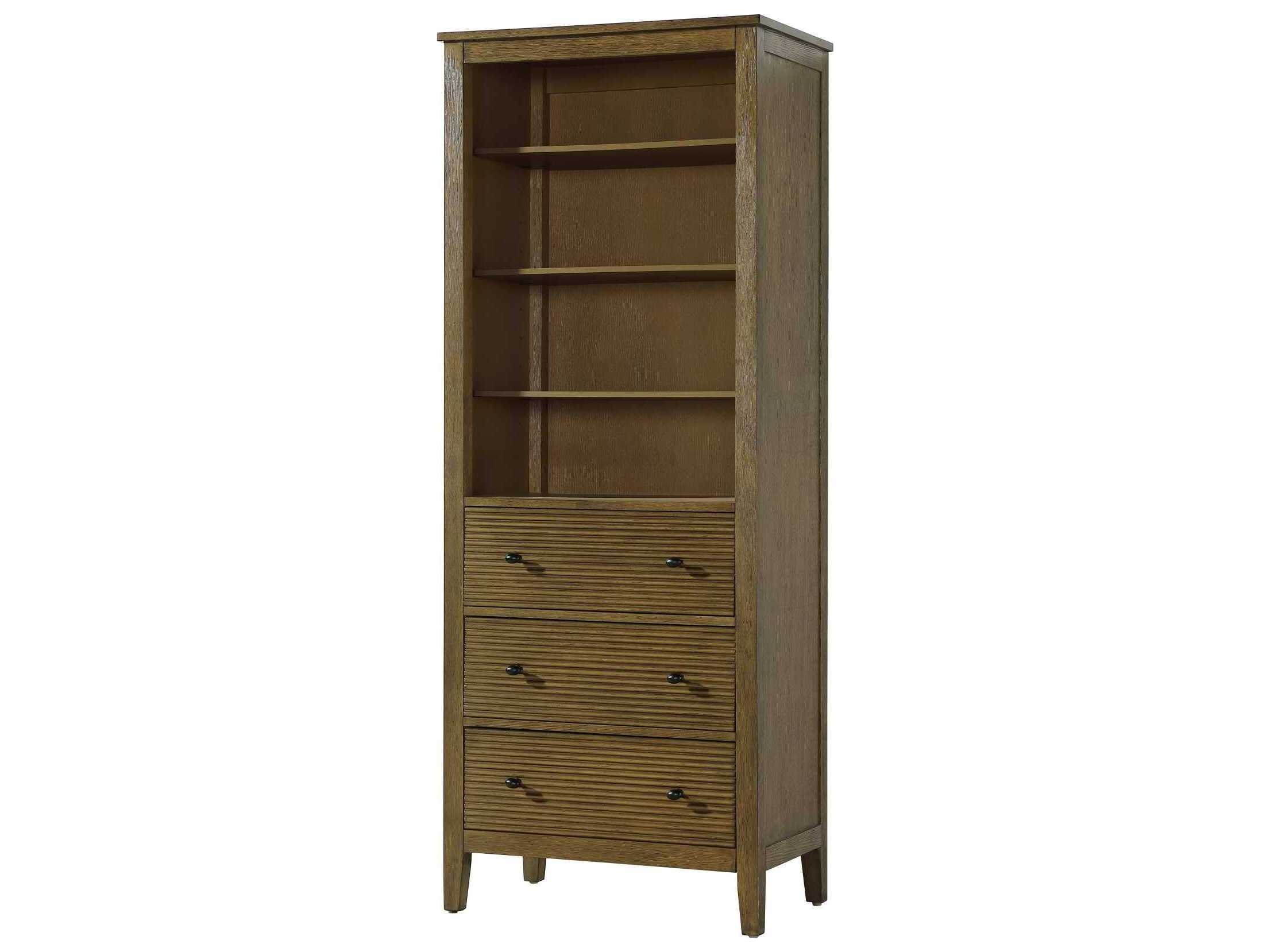 Elegant Lighting Blakely Hazel Oak Brown Rubberwood Open Shelving Bath Storage Cabinet