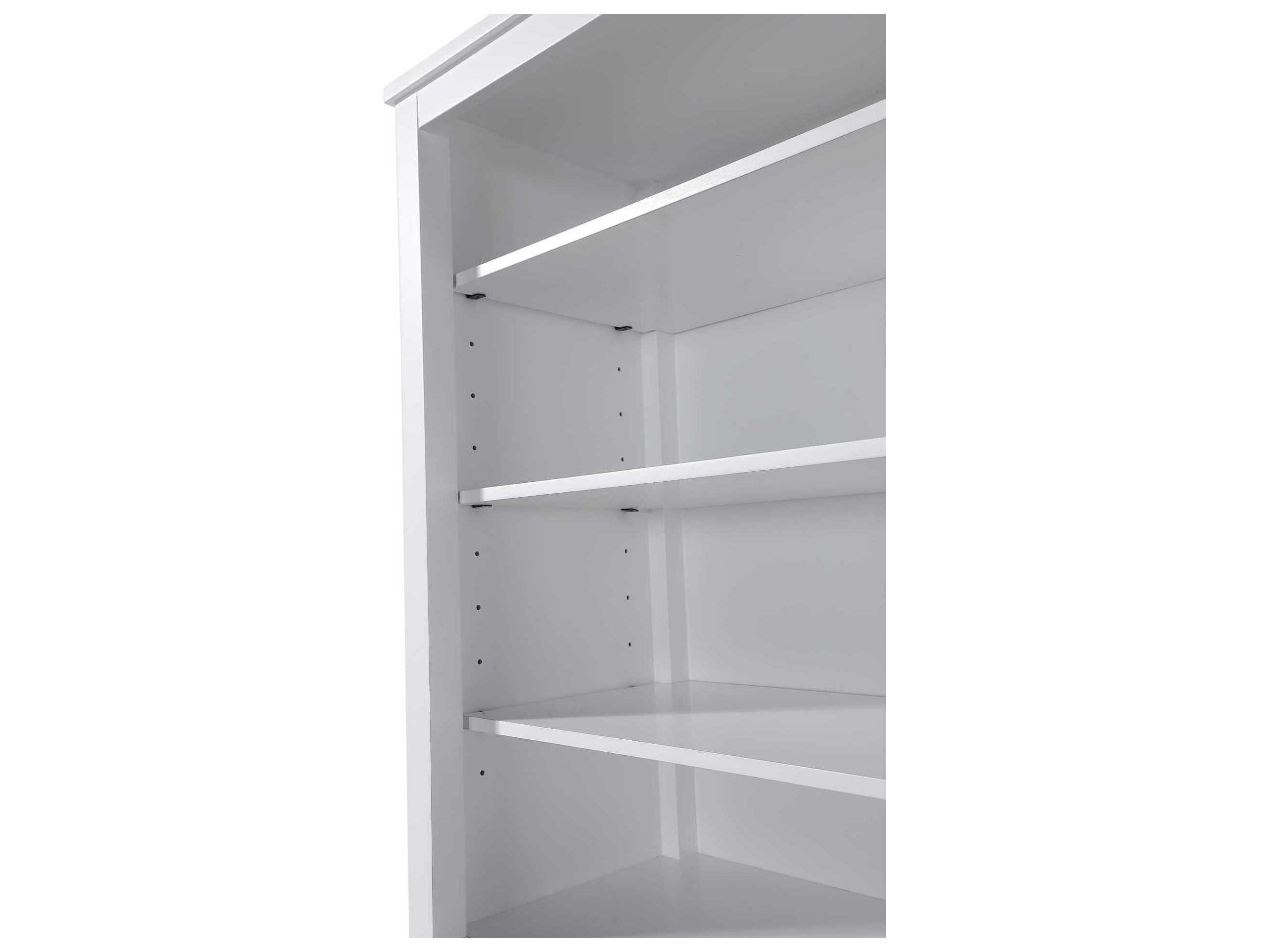 Elegant Lighting Blakely White Rubberwood Open Shelving Bath Storage Cabinet