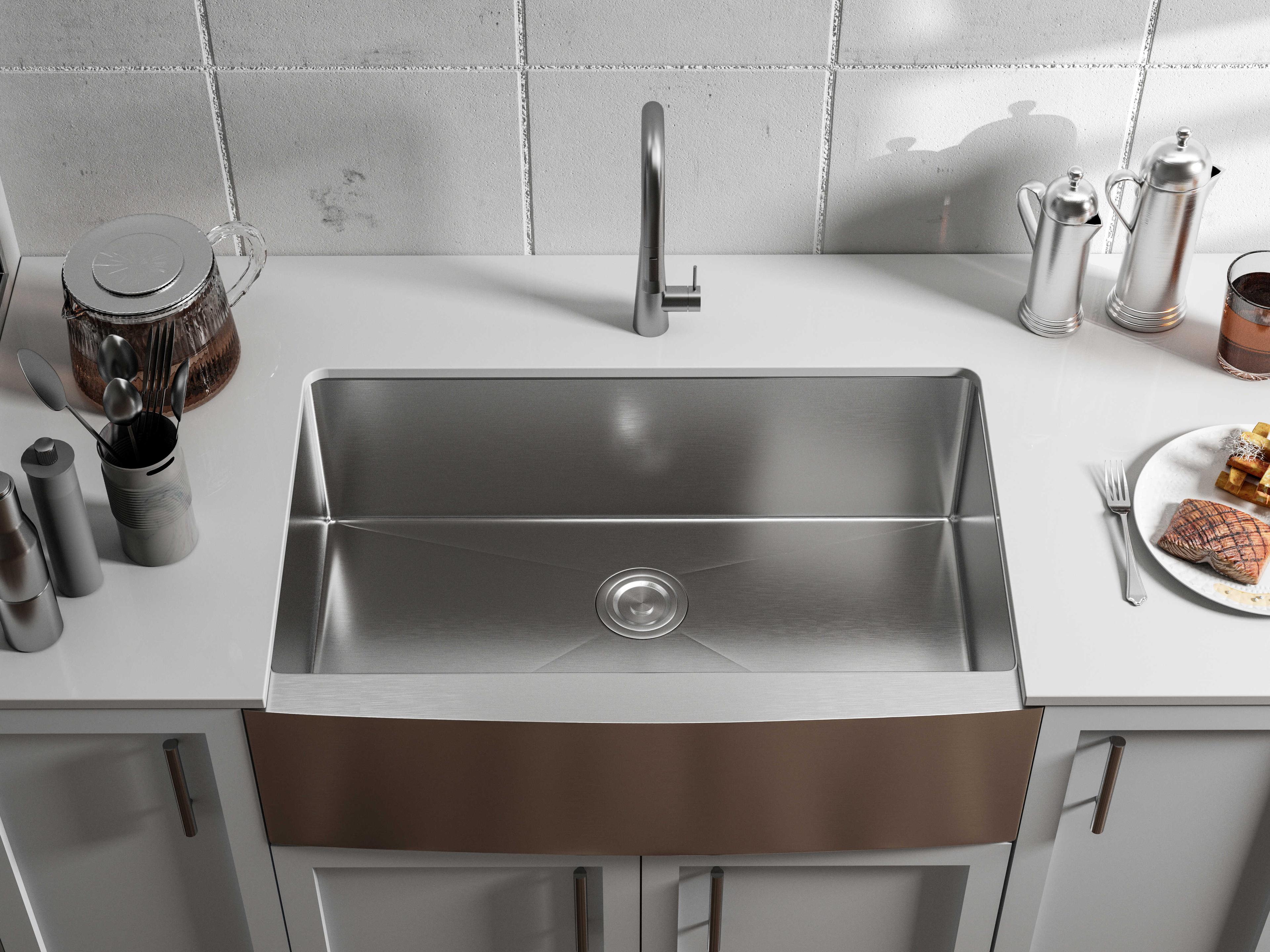 Elegant Lighting Montgomery Stainless Steel Farmhouse Kitchen Sink