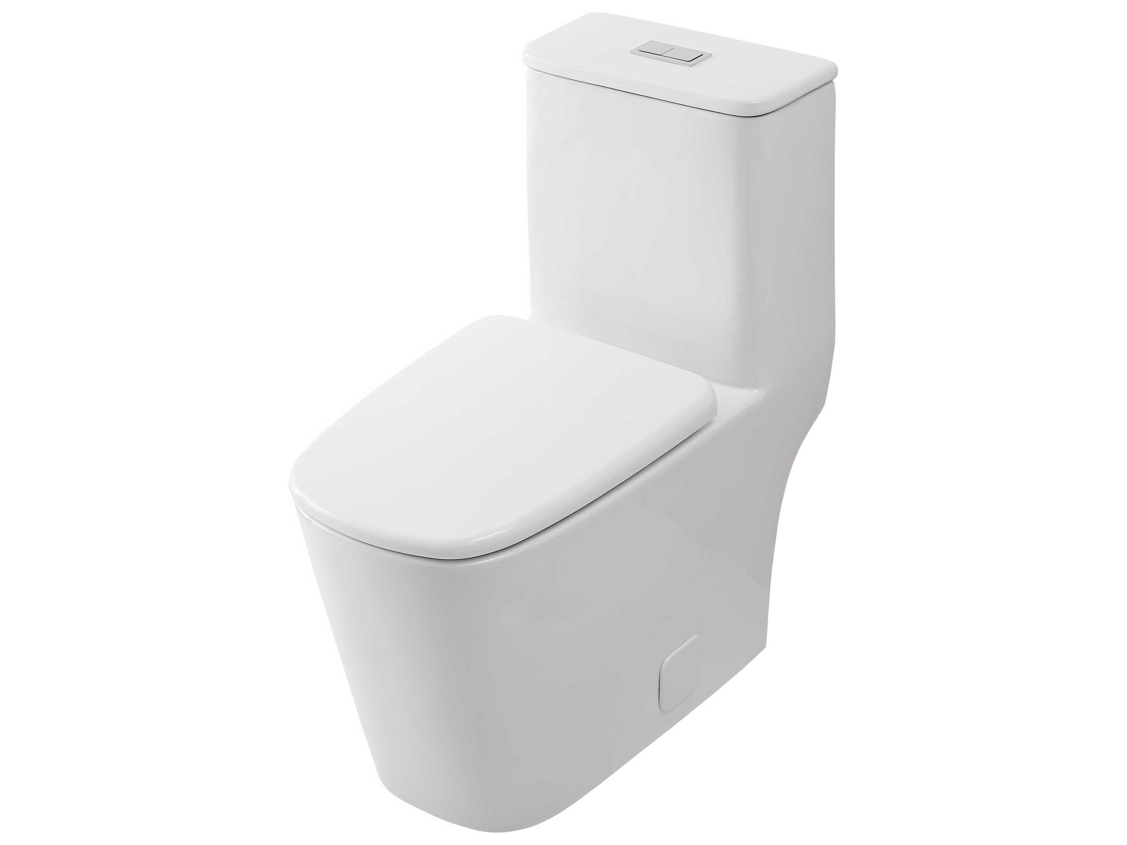 Elegant Lighting Winslet White Winslet One-Piece Floor Square Toilet