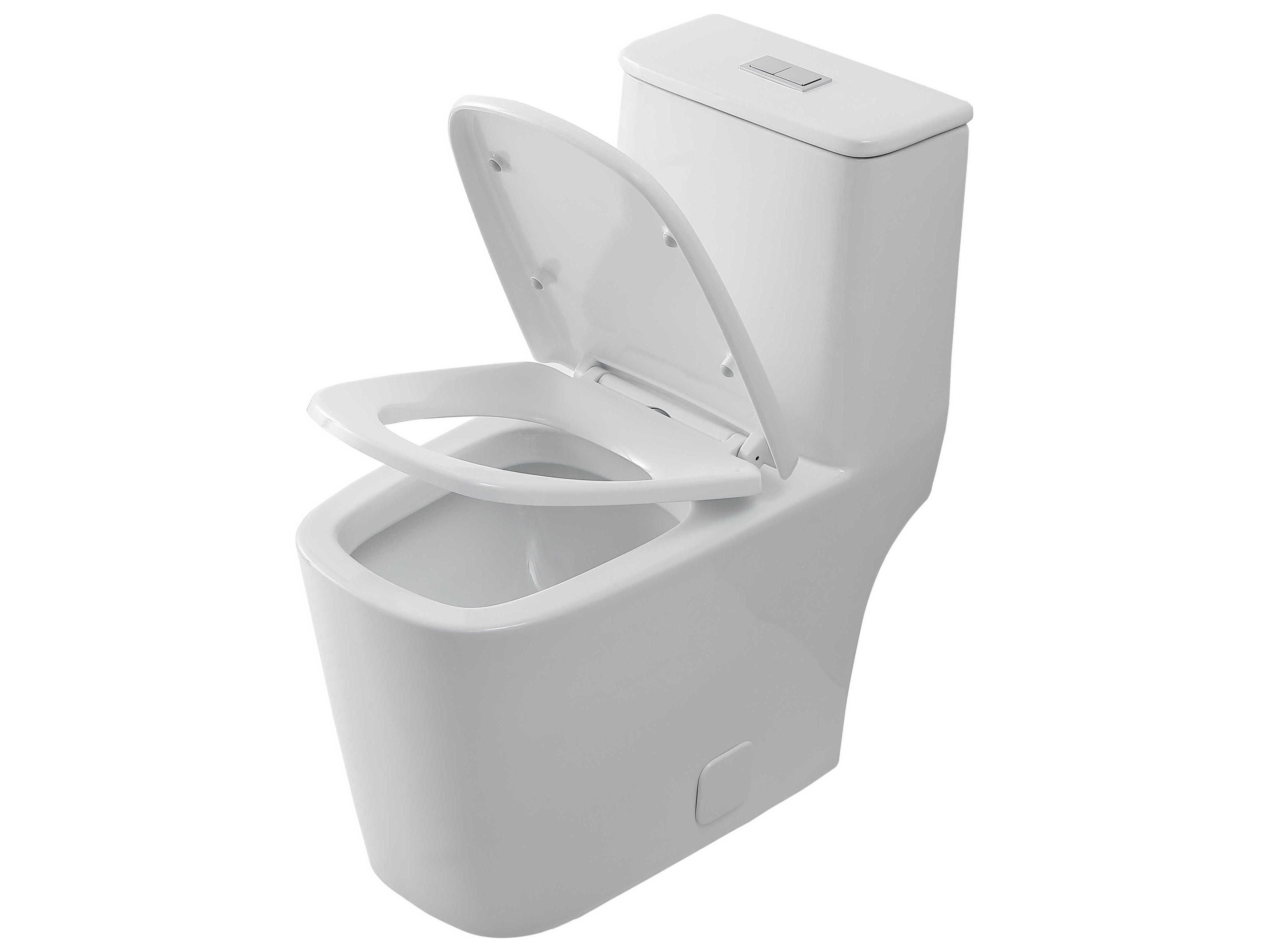 Elegant Lighting Winslet White Winslet One-Piece Floor Square Toilet