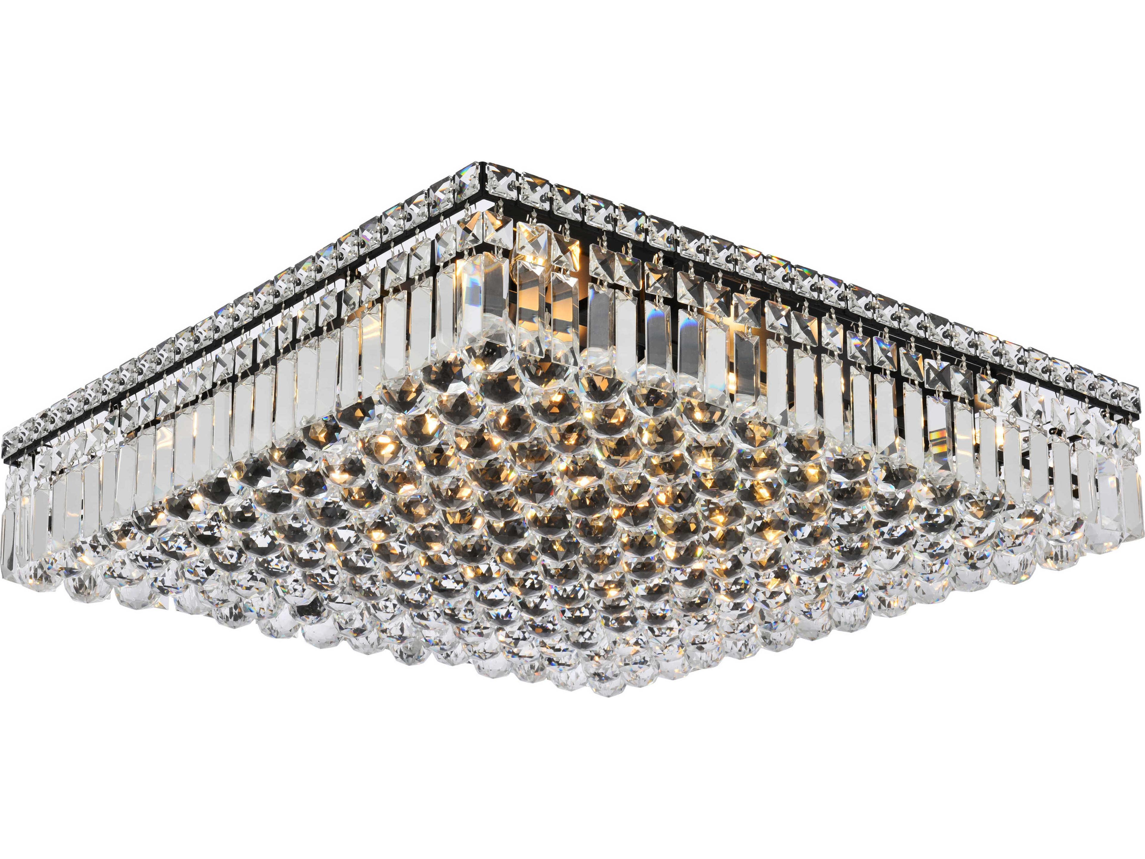 Elegant Lighting Maxime 13-Light Black And Clear Crystal Flush Mount