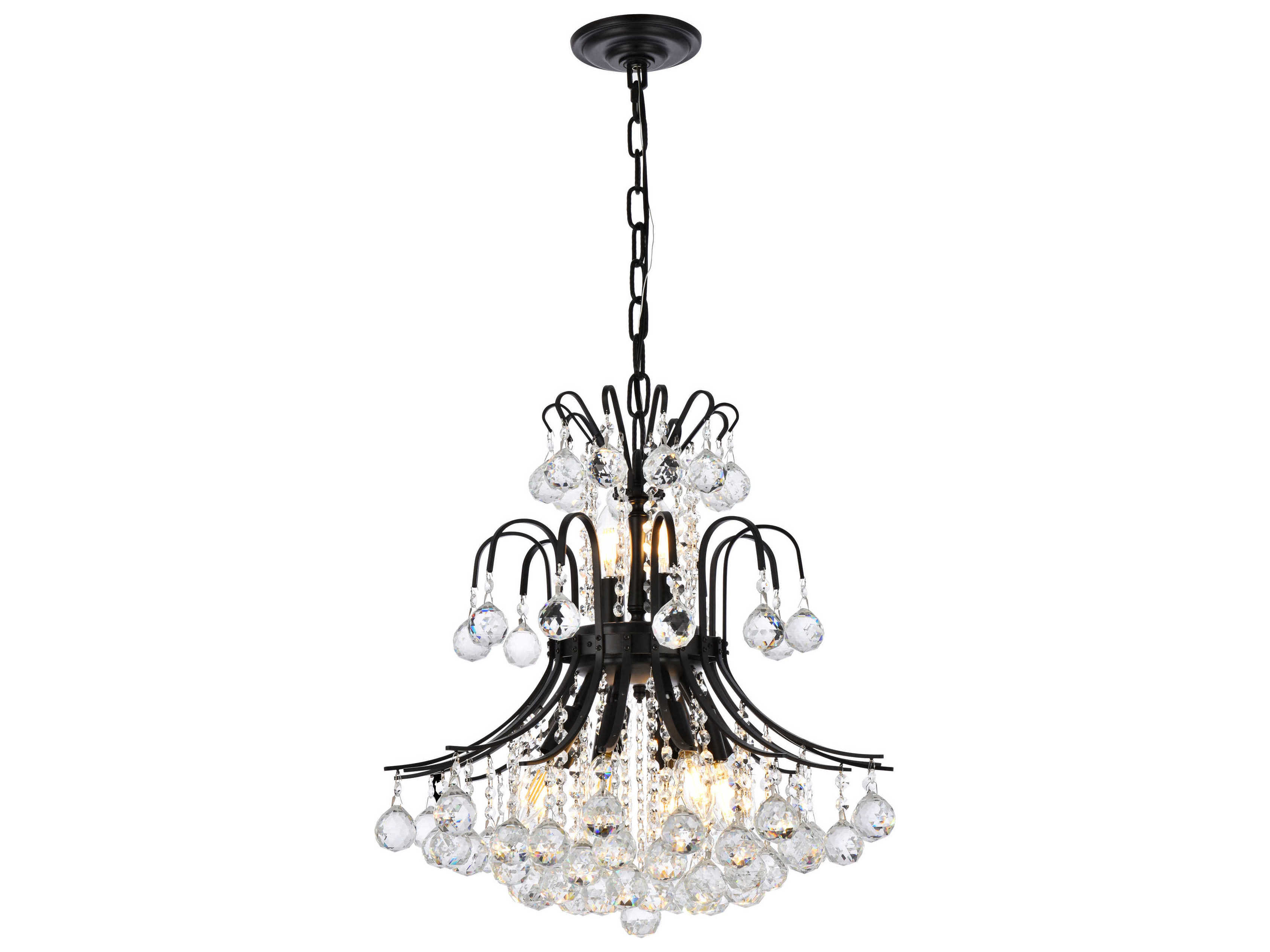 Elegant Lighting Toureg 10-Light Black And Clear Crystal Chandelier
