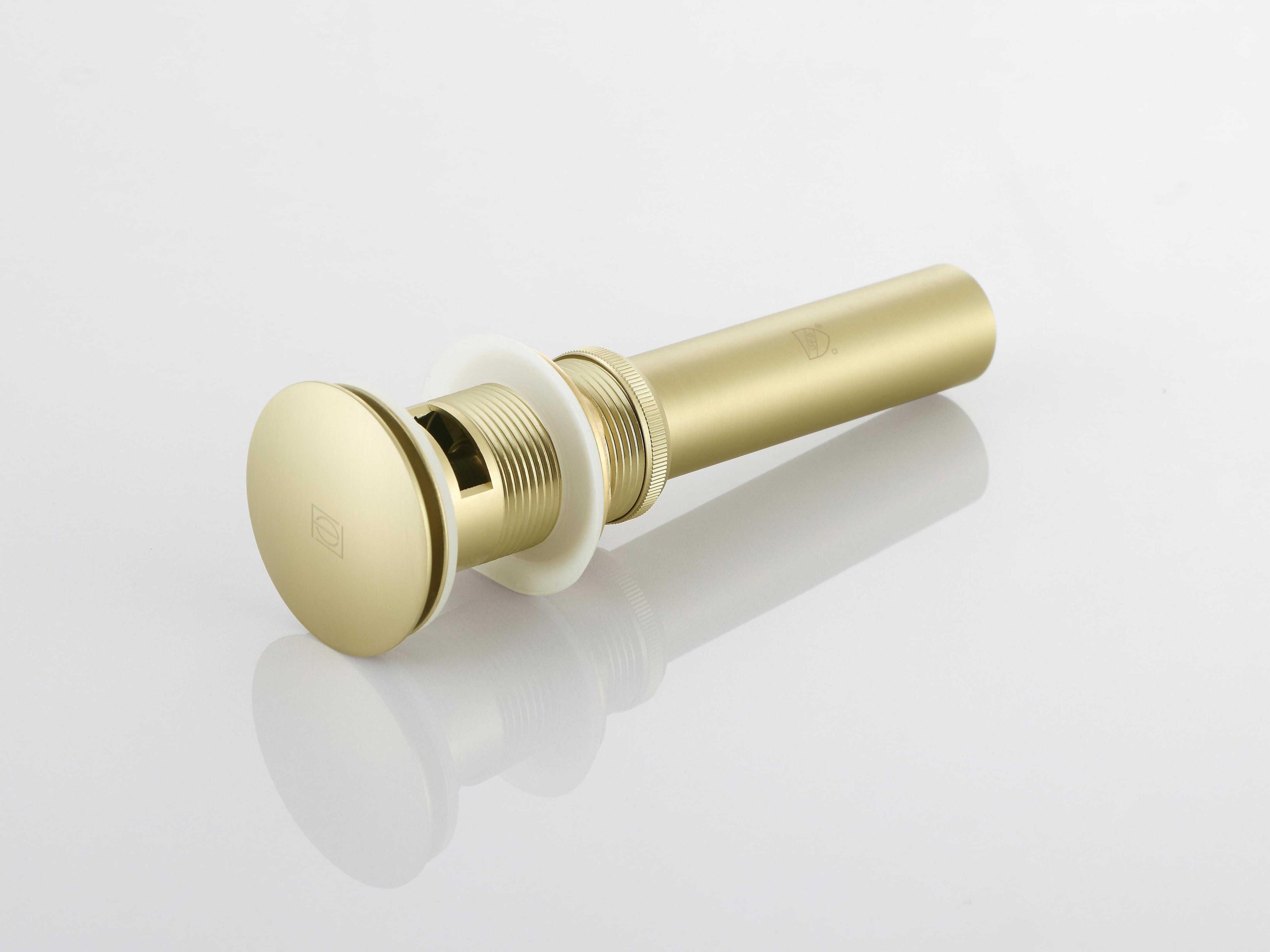 Elegant Lighting Irving Brushed Gold Pop-Up Bathroom Sink Drain