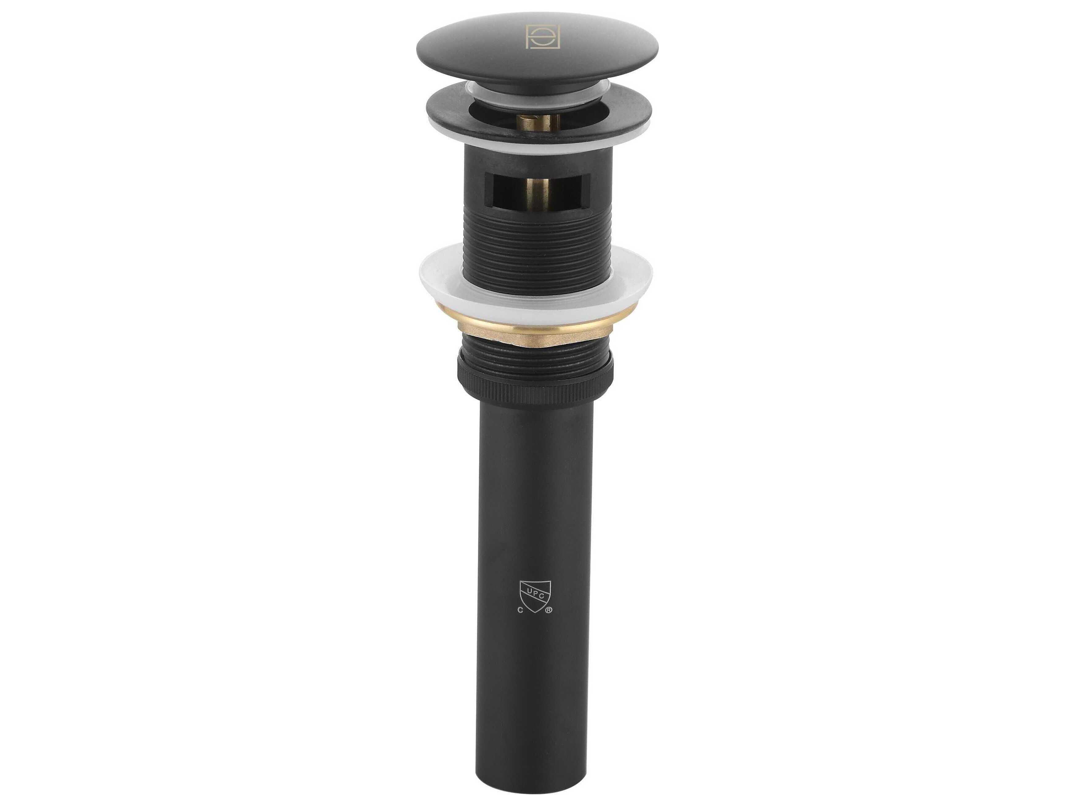 Elegant Lighting Irving Matte Black Pop-Up Bathroom Sink Drain