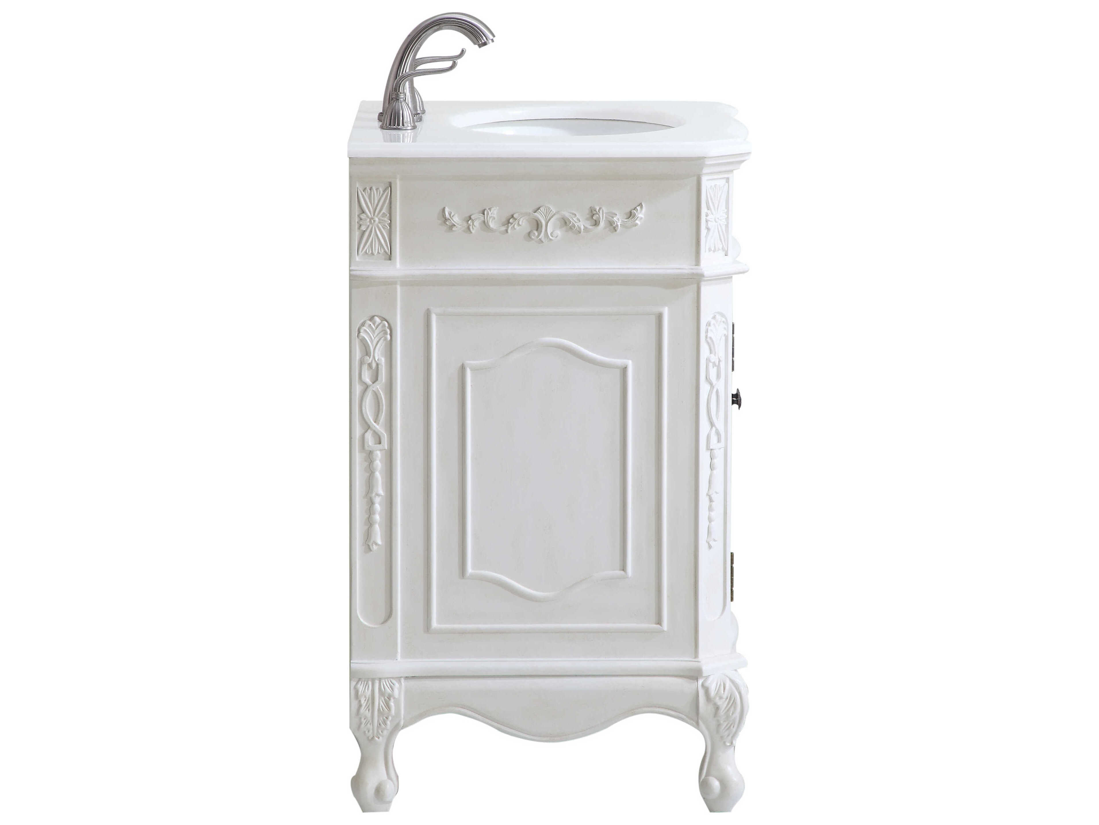 Elegant Lighting Danville Antique White 24" Vanity with Ivory White Quartz Countertop