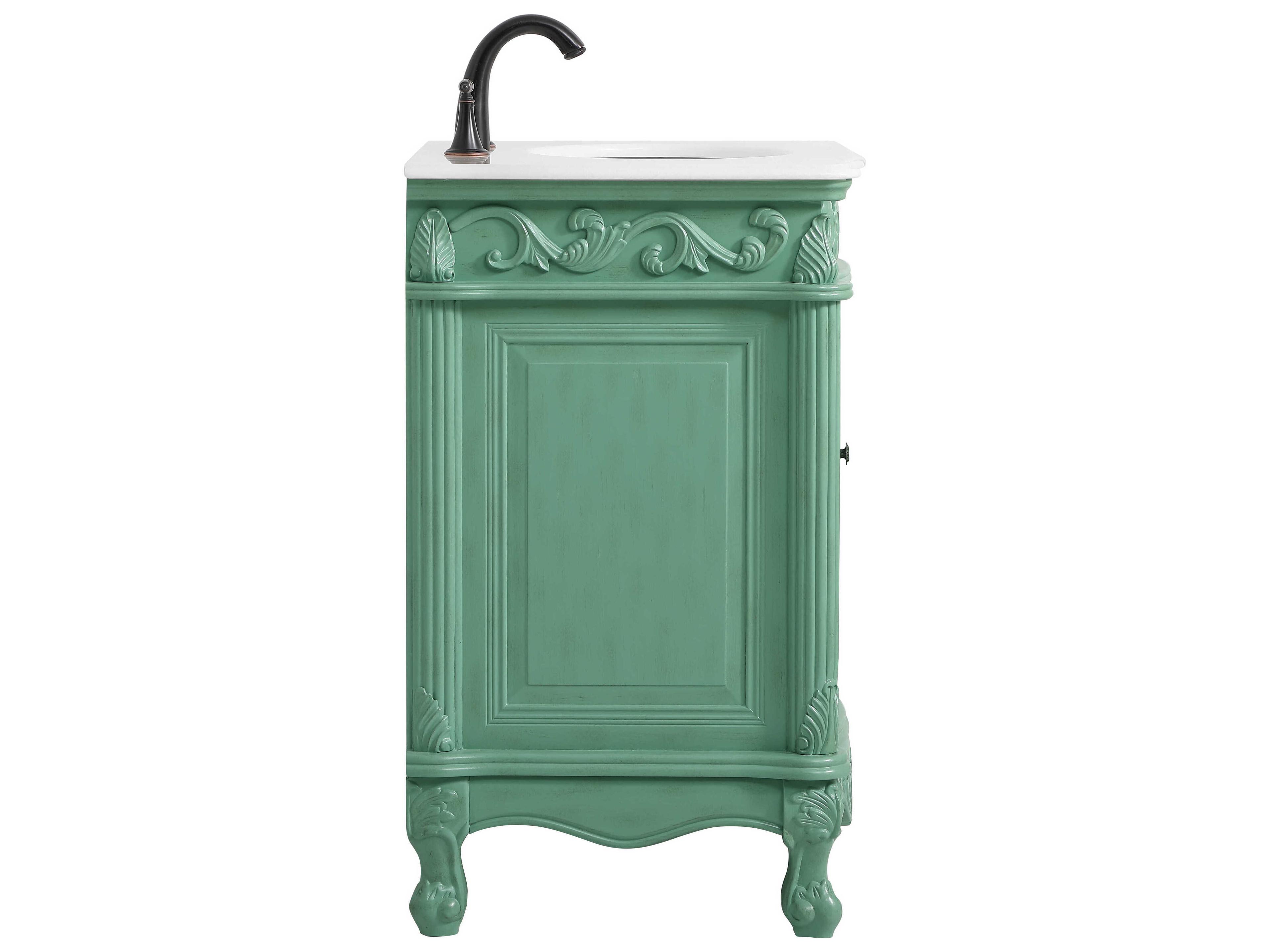 Elegant Lighting Danville Vintage Mint 27" Vanity with Ivory White Quartz Countertop