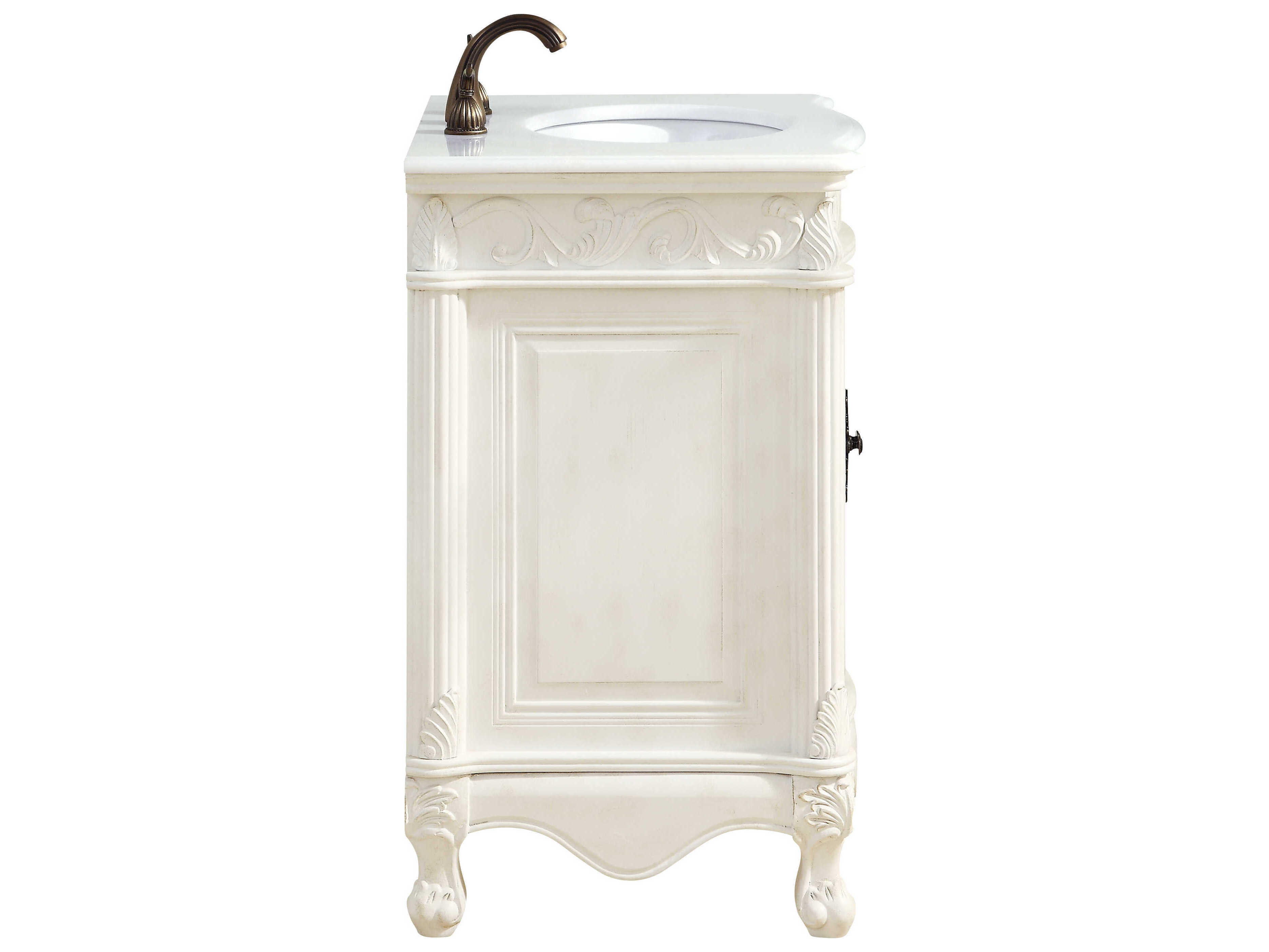 Elegant Lighting Danville Antique White 27" Vanity with Ivory White Quartz Countertop