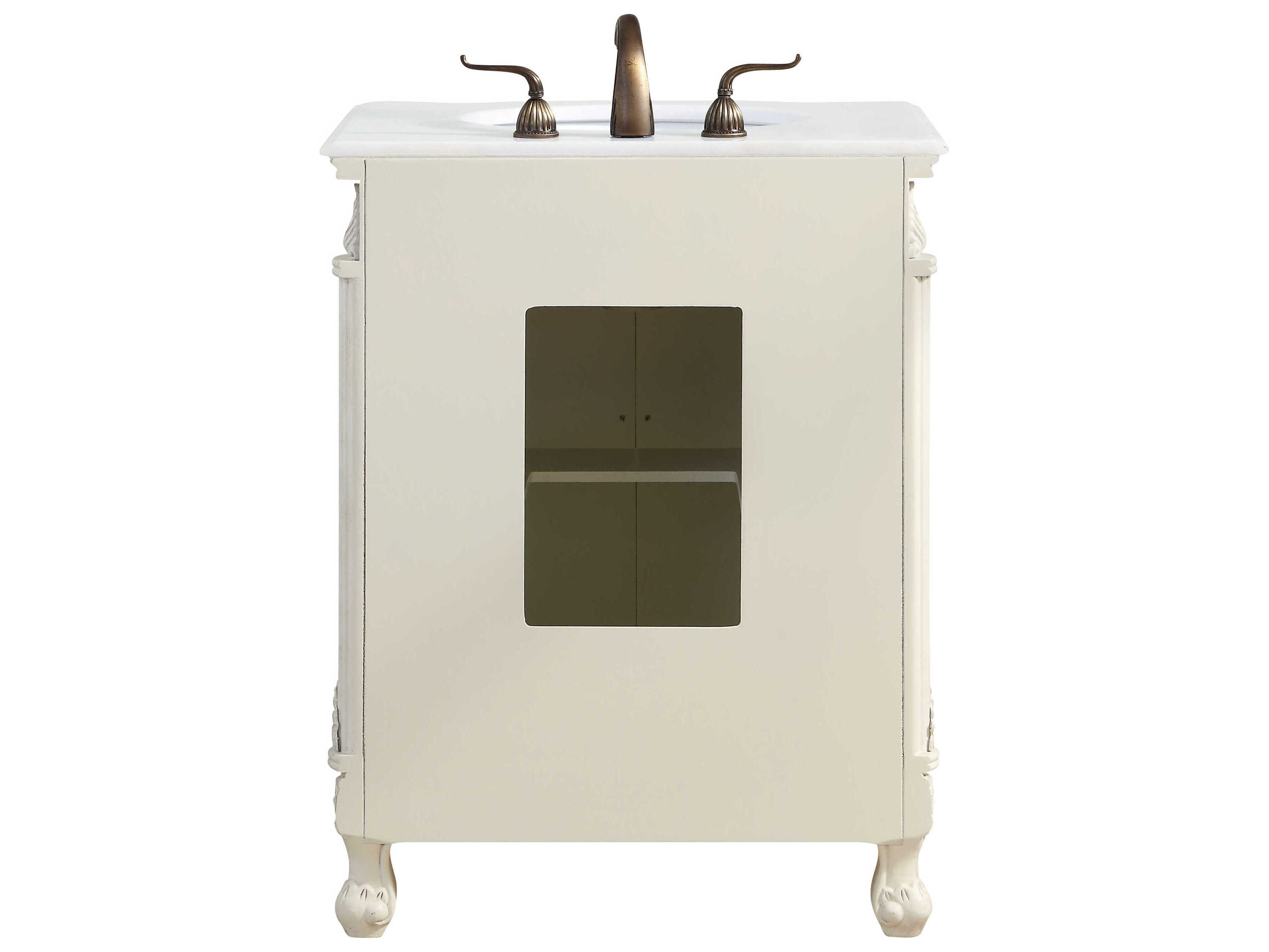 Elegant Lighting Danville Antique White 27" Vanity with Ivory White Quartz Countertop