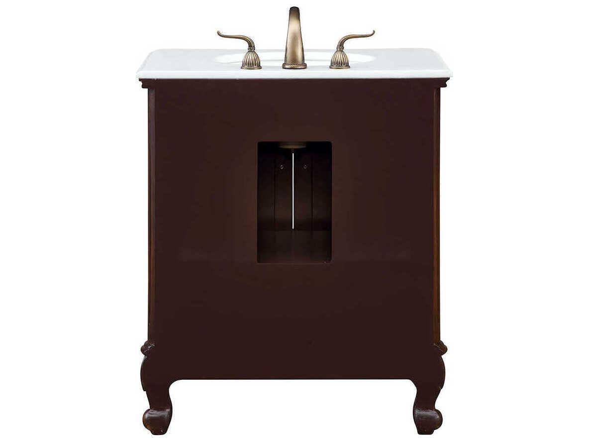 Elegant Lighting Danville Teak 24" Vanity with Ivory White Quartz Countertop