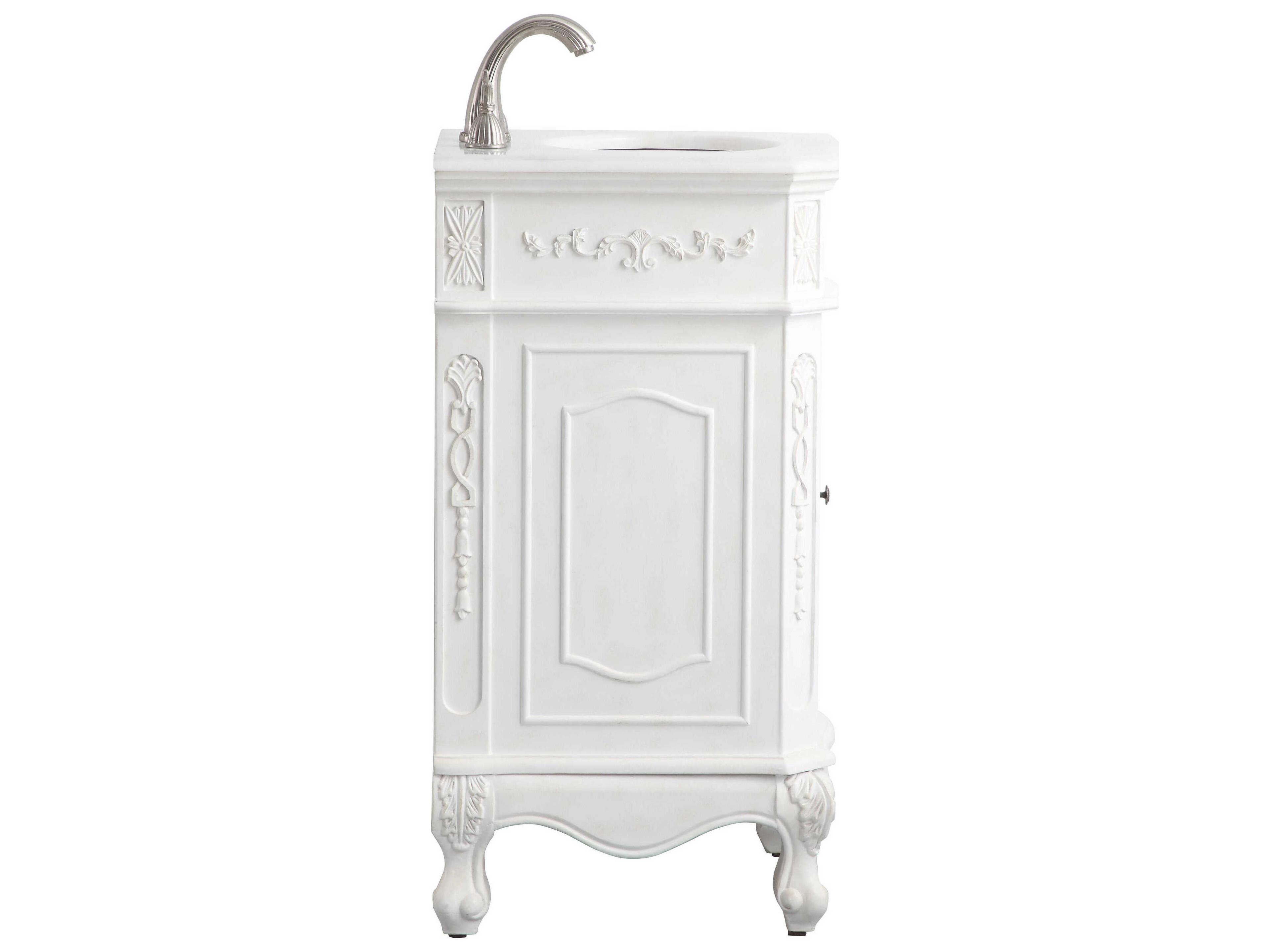 Elegant Lighting Danville Antique White 19" Vanity with Ivory White Quartz Countertop