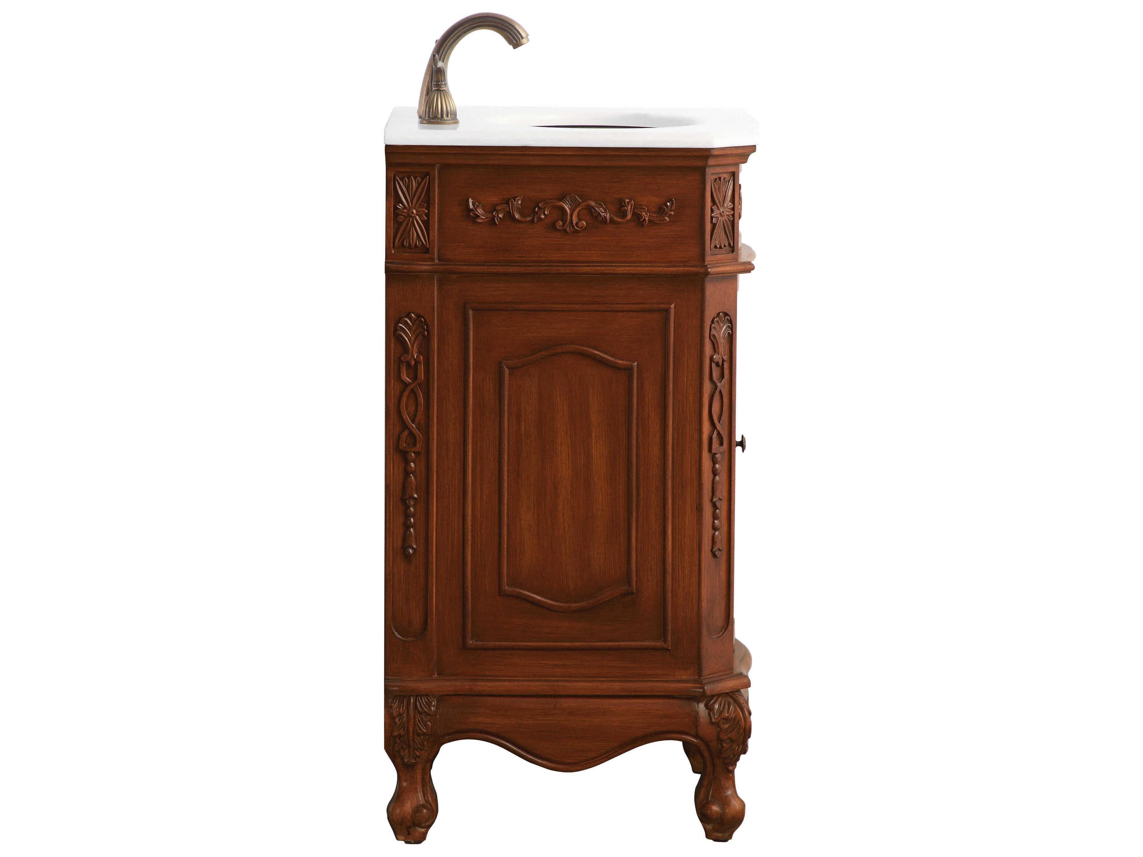 Elegant Lighting Danville Teak 19" Vanity with Ivory White Quartz Countertop