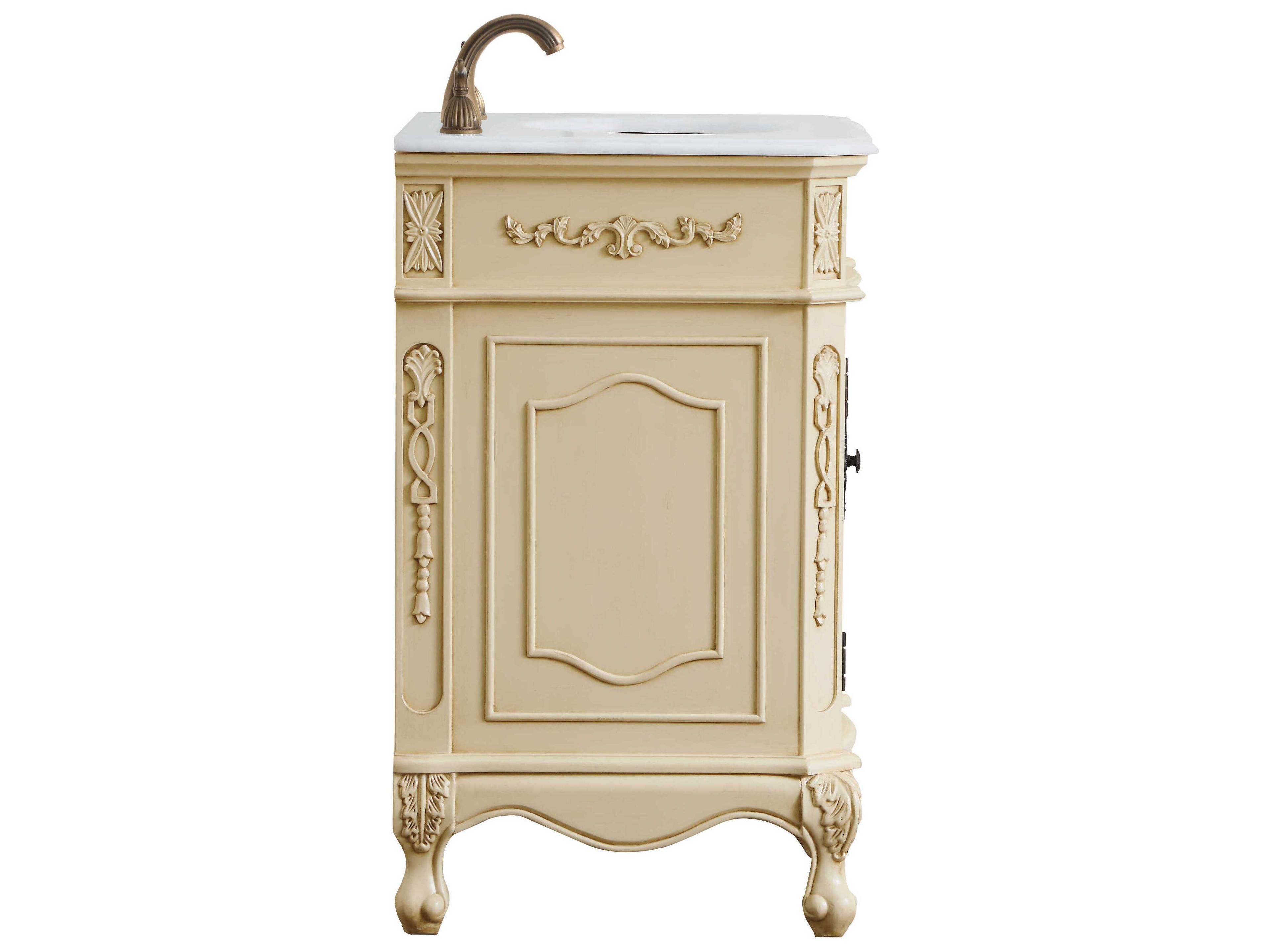 Elegant Lighting Danville Light Antique Beige 24" Vanity with Ivory White Quartz Countertop