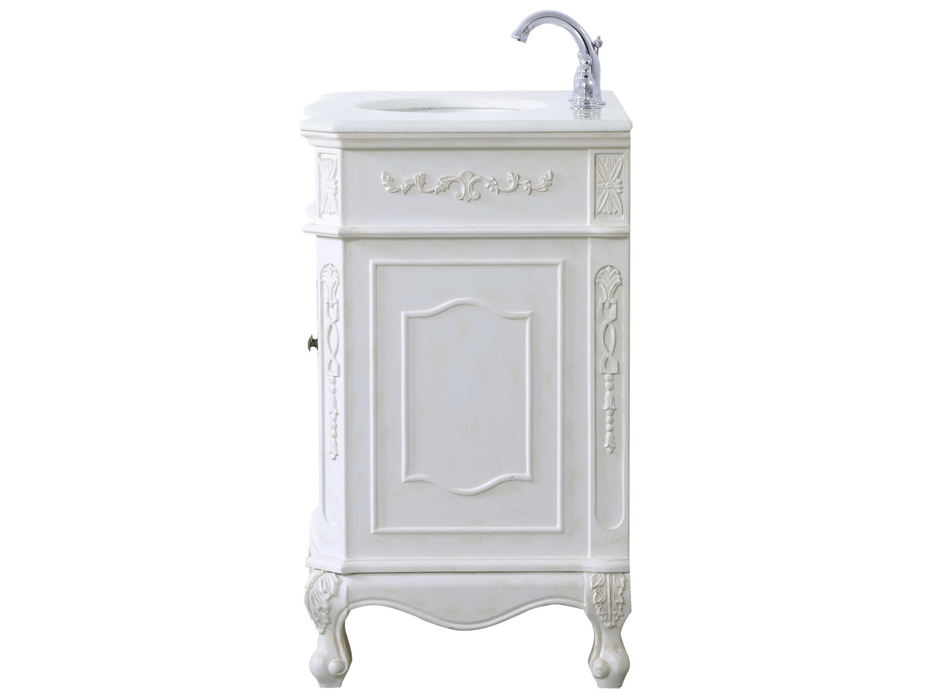 Elegant Lighting Danville Antique White 32" Vanity with Ivory White Quartz Countertop