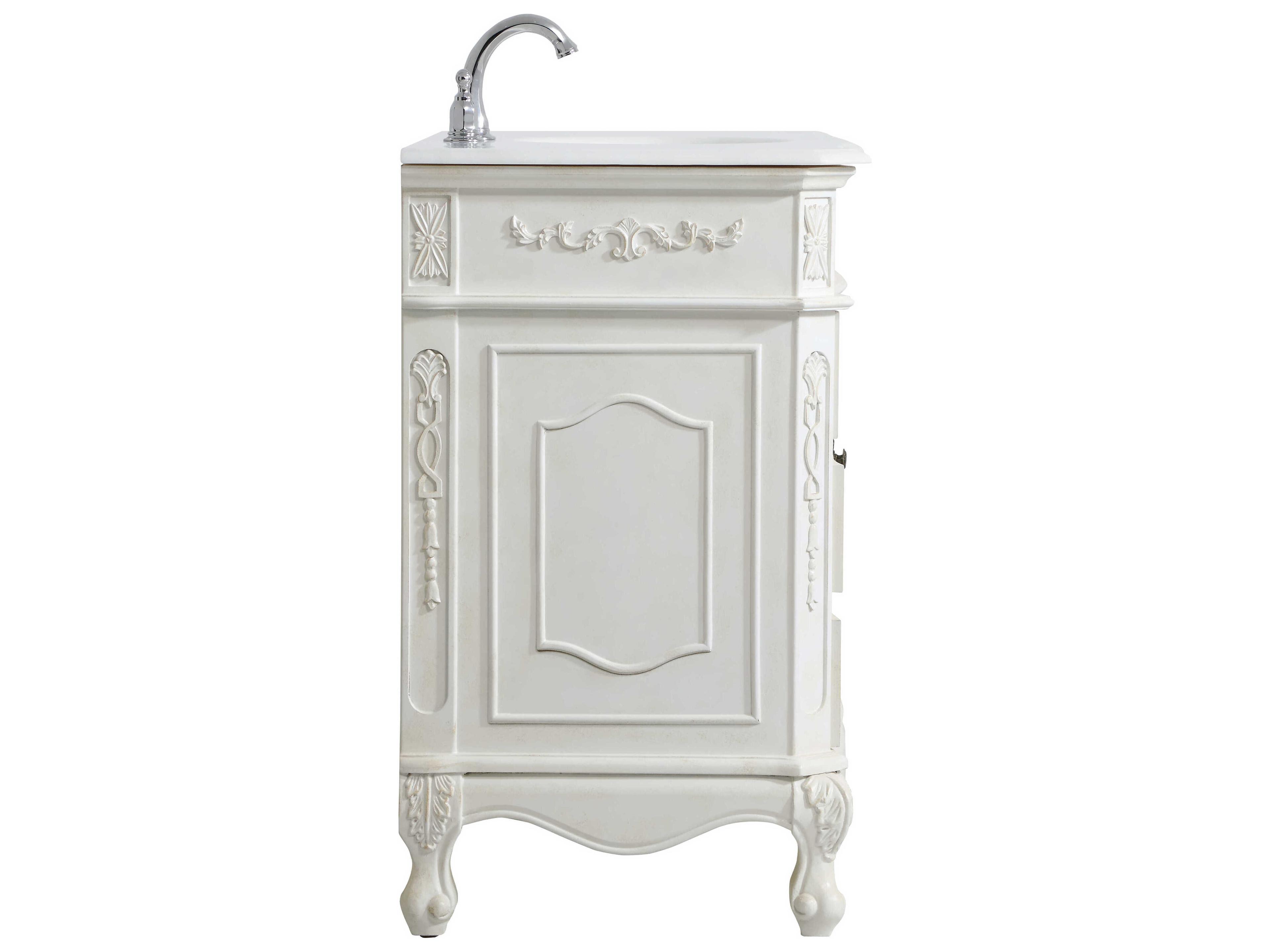 Elegant Lighting Danville Antique White 42" Vanity with Ivory White Quartz Countertop