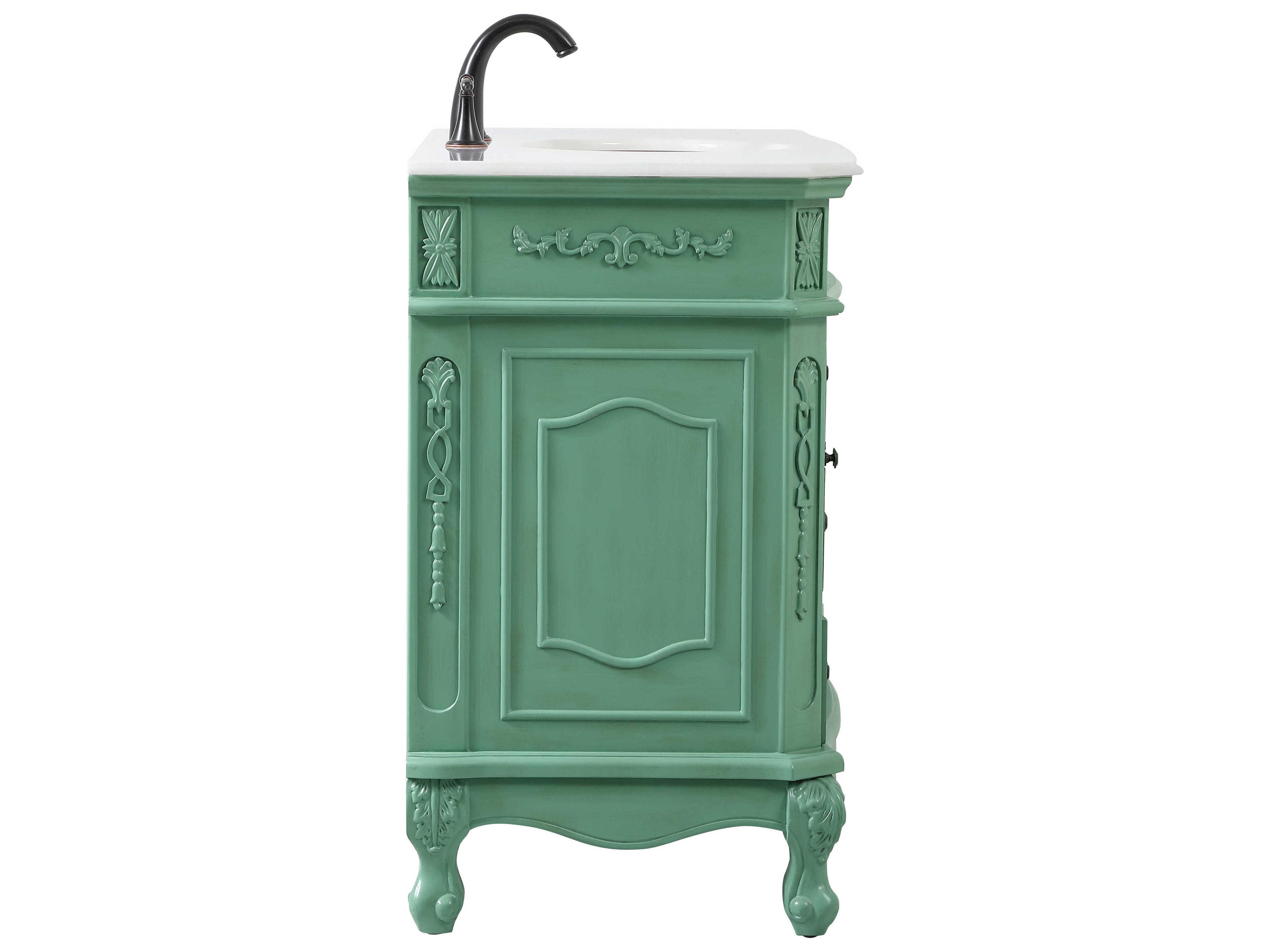 Elegant Lighting Danville Vintage Mint 42" Vanity with Ivory White Quartz Countertop