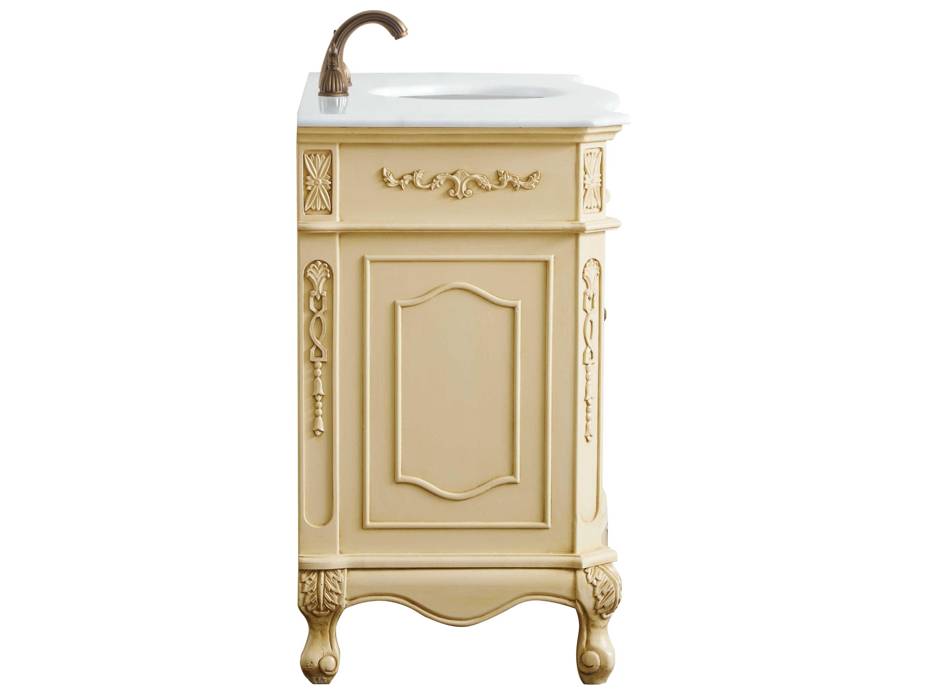 Elegant Lighting Danville Light Antique Beige 48" Vanity with Ivory White Quartz Countertop