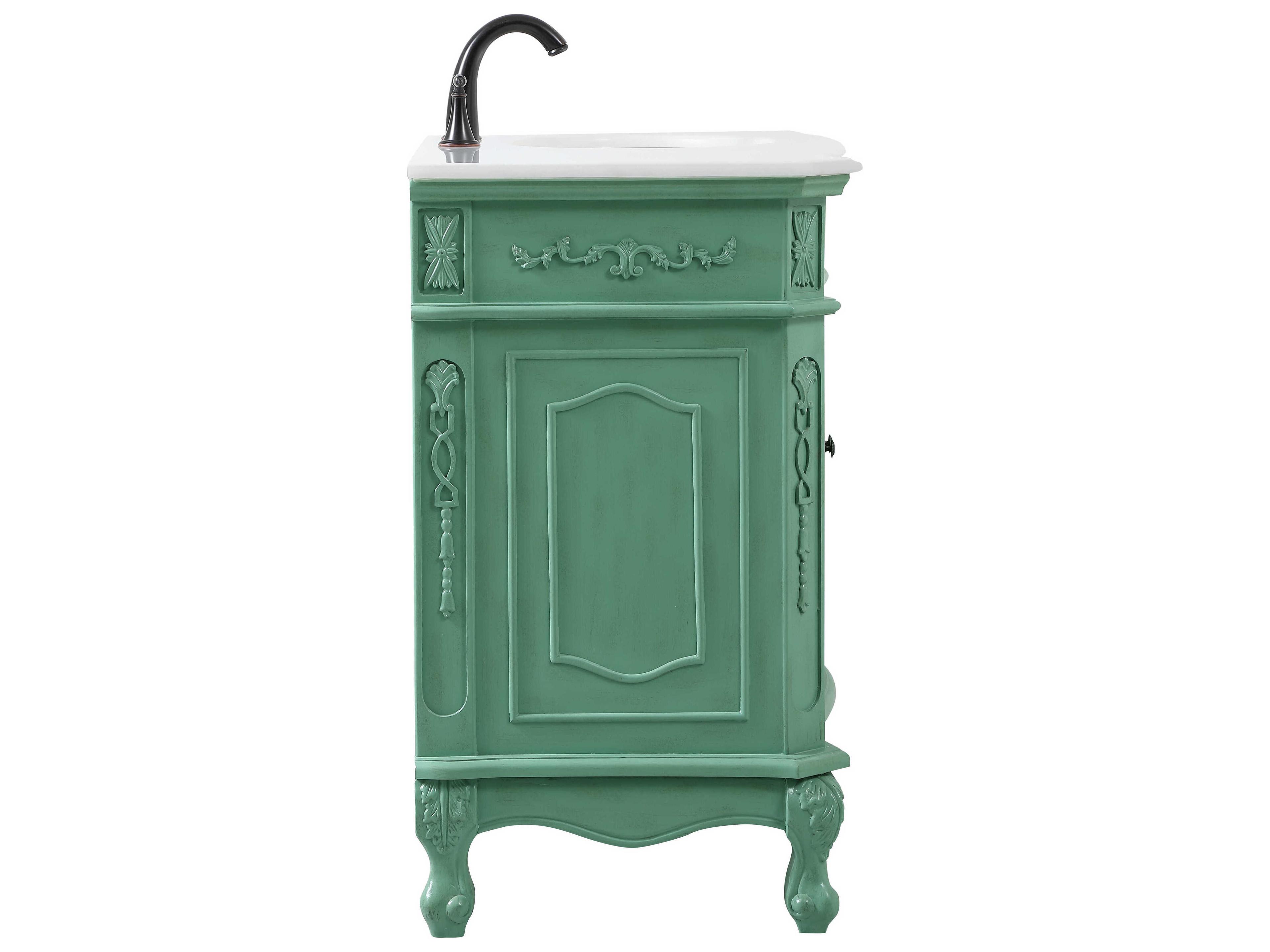 Elegant Lighting Danville Vintage Mint 48" Vanity with Ivory White Quartz Countertop