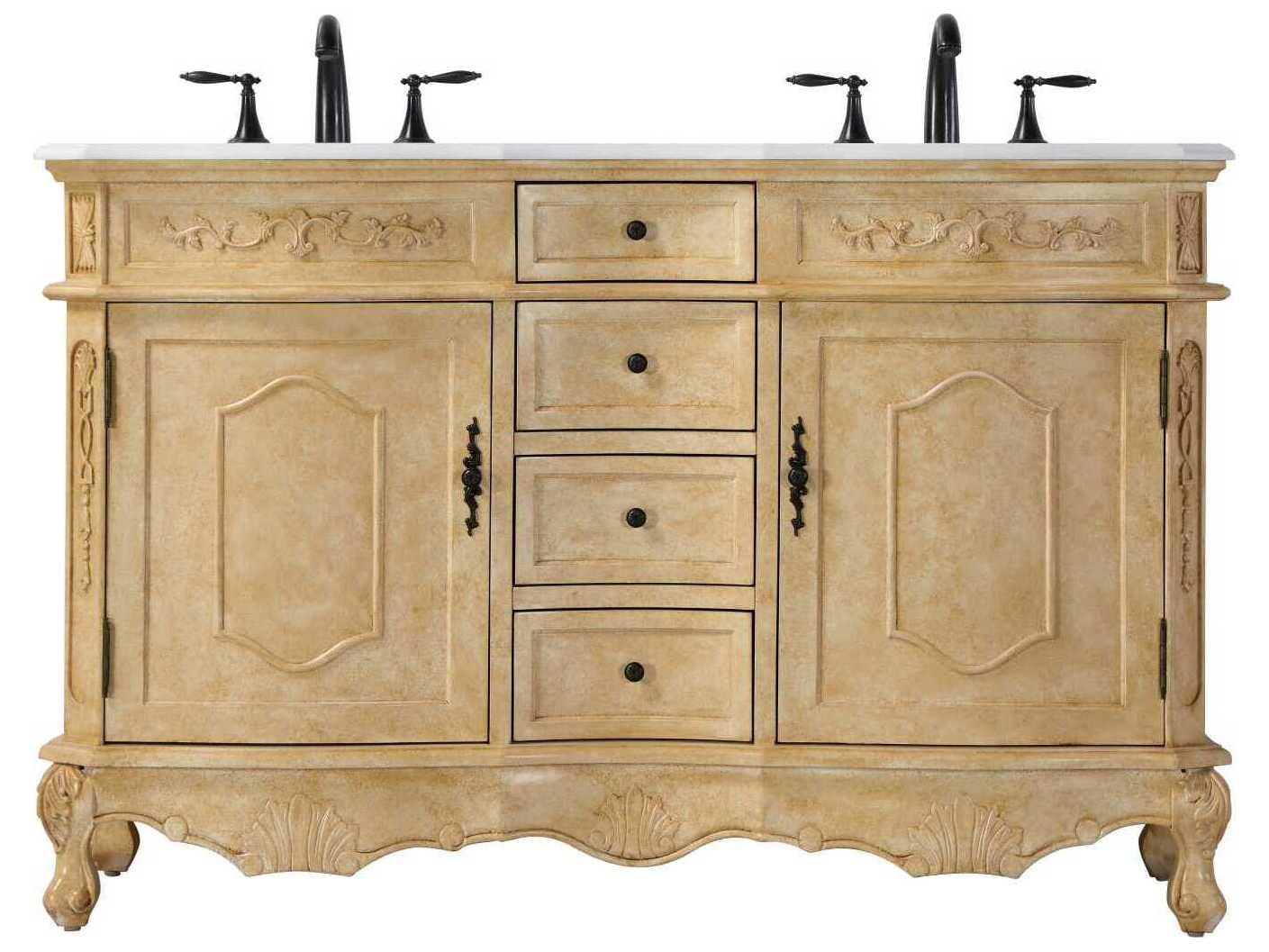 Elegant Lighting Danville 54" Antique Beige Vanity