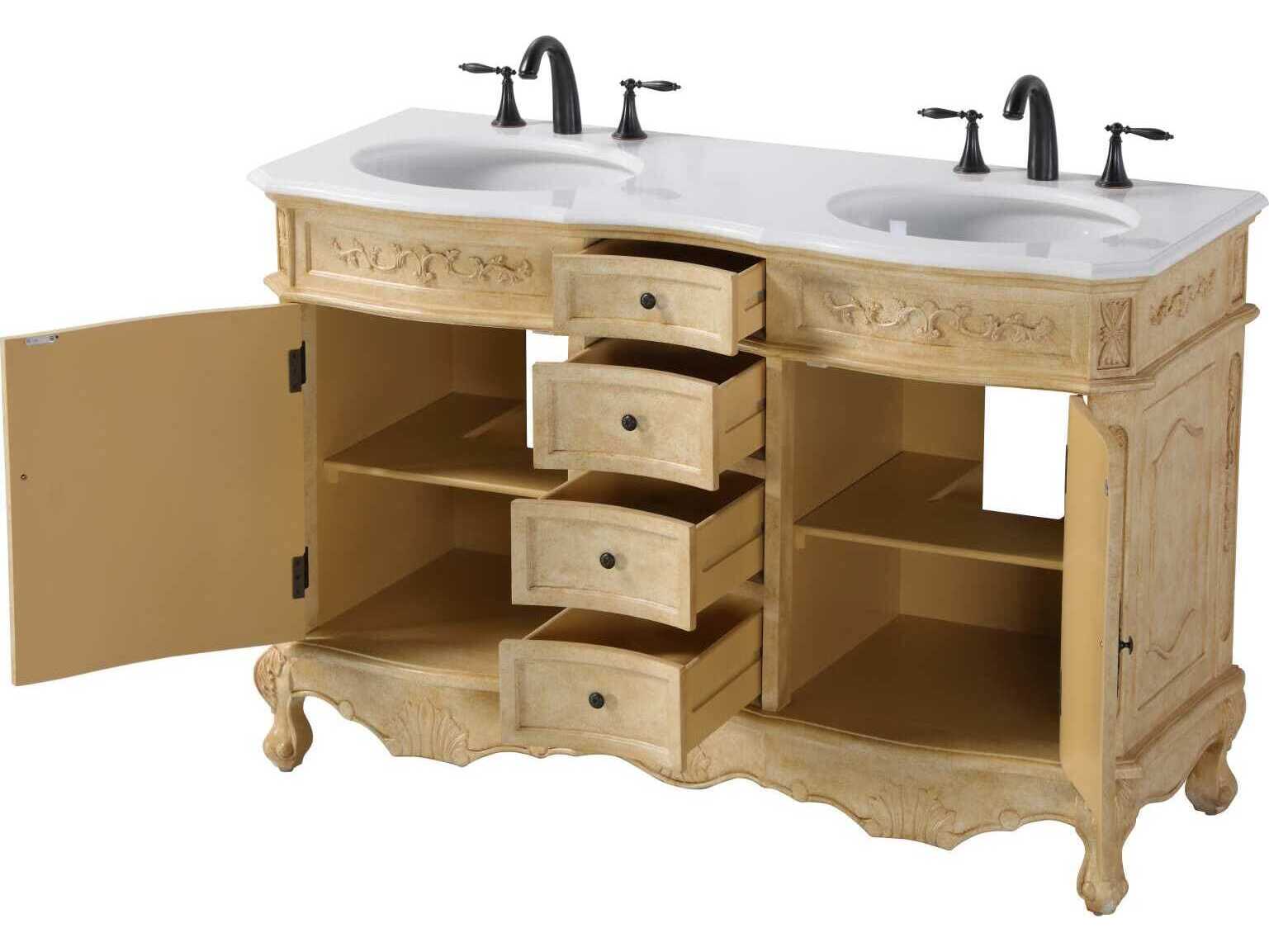 Elegant Lighting Danville 54" Antique Beige Vanity