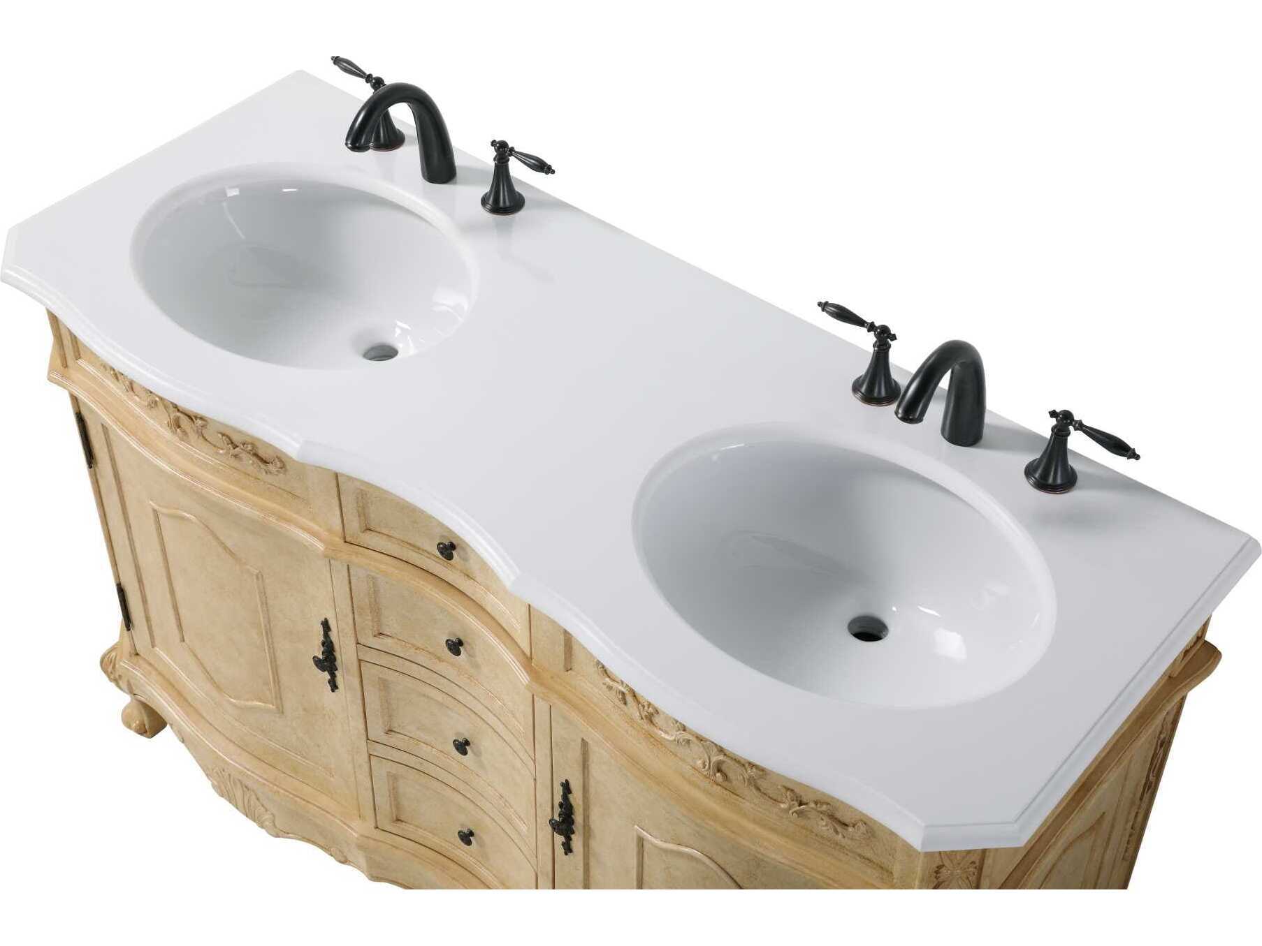 Elegant Lighting Danville 54" Antique Beige Vanity