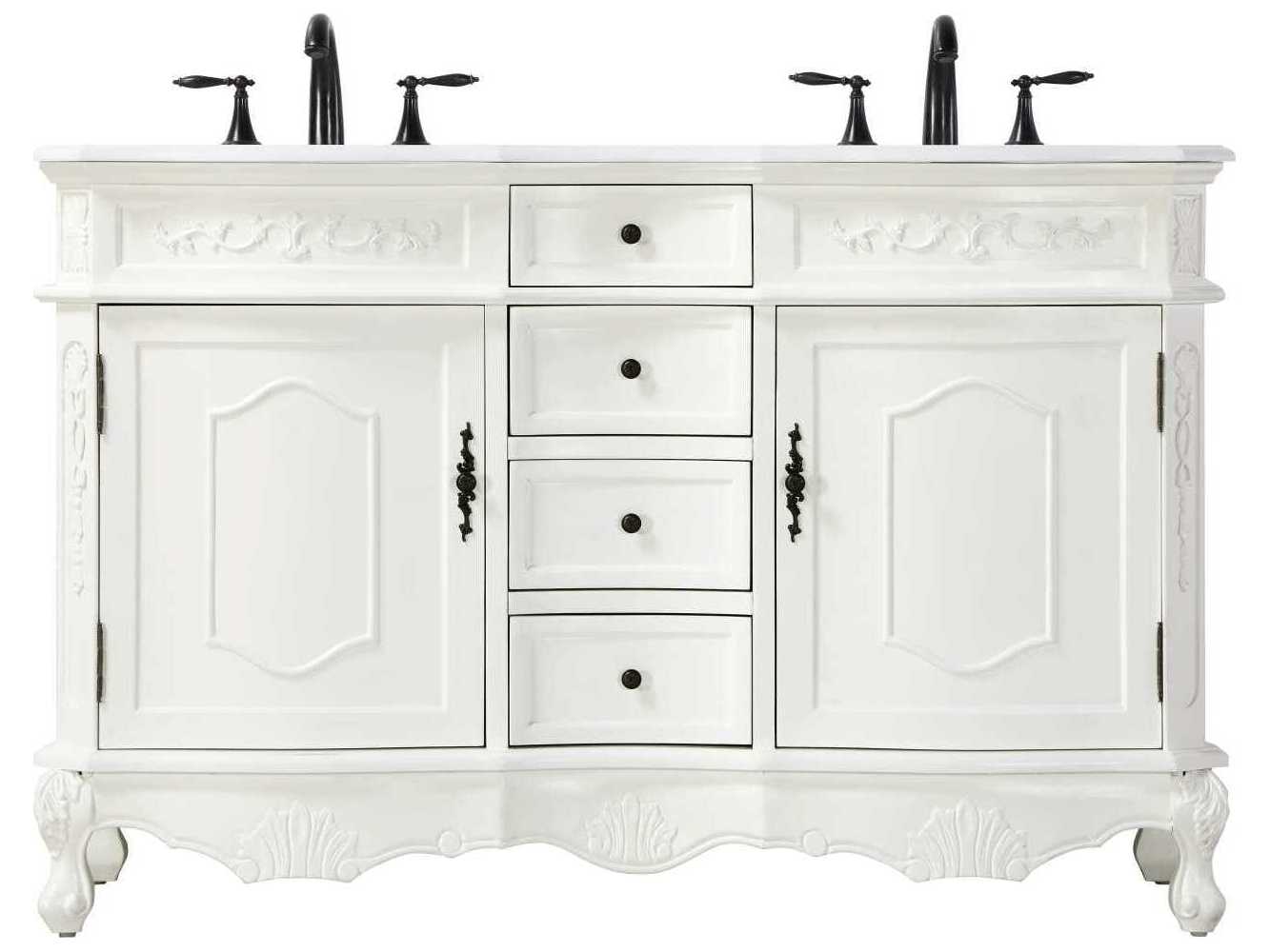 Elegant Lighting Danville 54" Antique White Vanity
