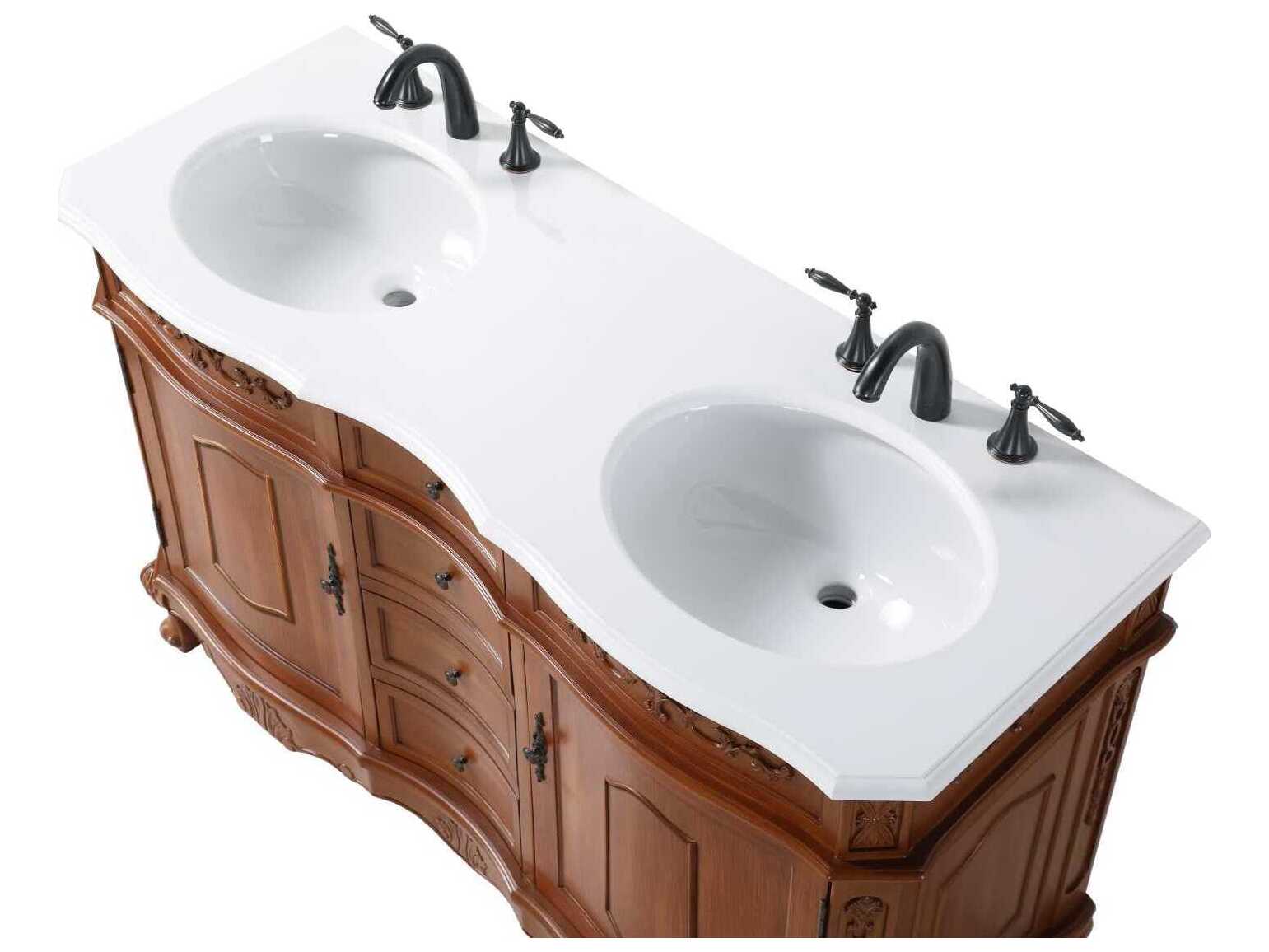 Elegant Lighting Danville 54" Teak Vanity