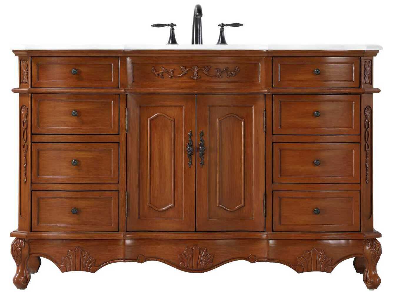 Elegant Lighting Danville 54" Teak Vanity