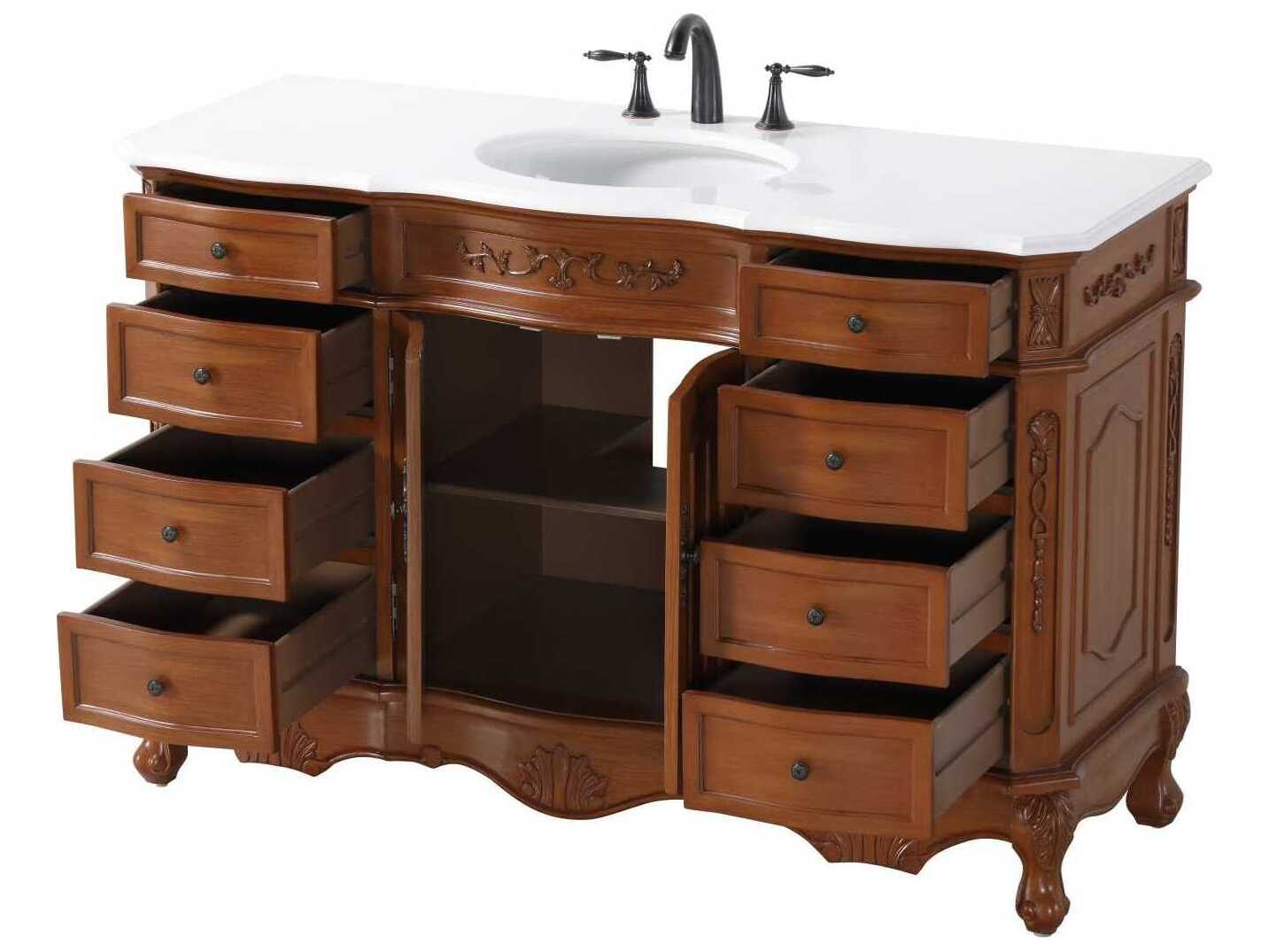 Elegant Lighting Danville 54" Teak Vanity