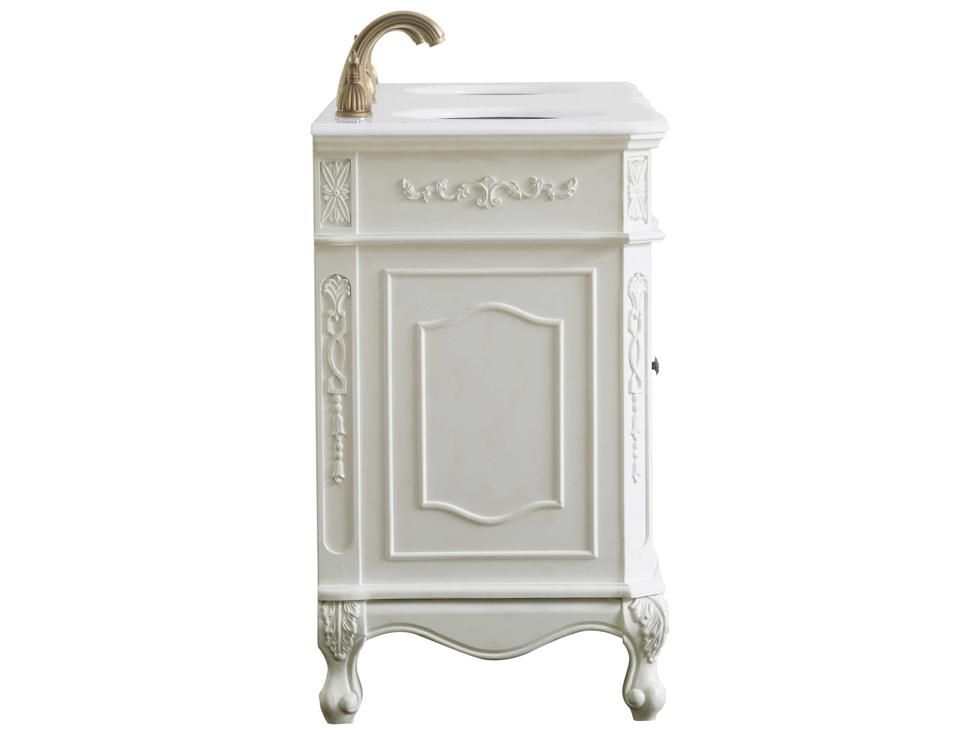 Elegant Lighting Danville Antique White 60" Vanity with Ivory White Quartz Countertop