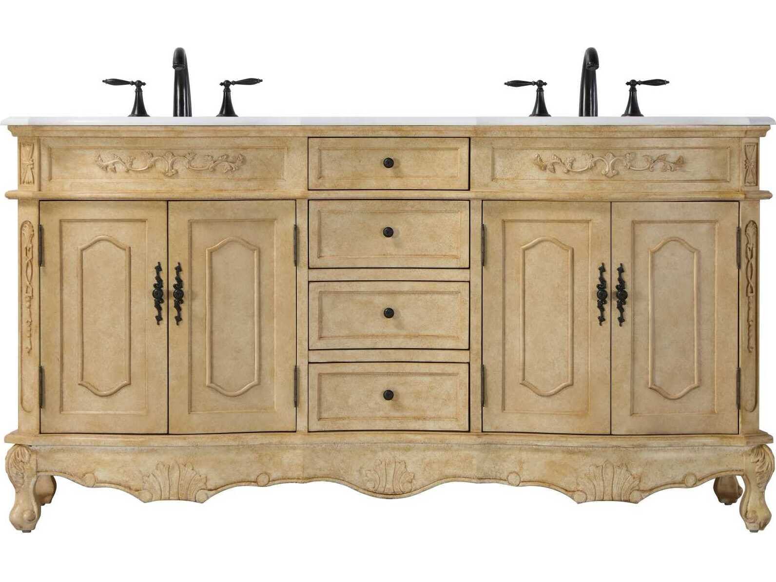 Elegant Lighting Danville 66" Antique Beige Vanity