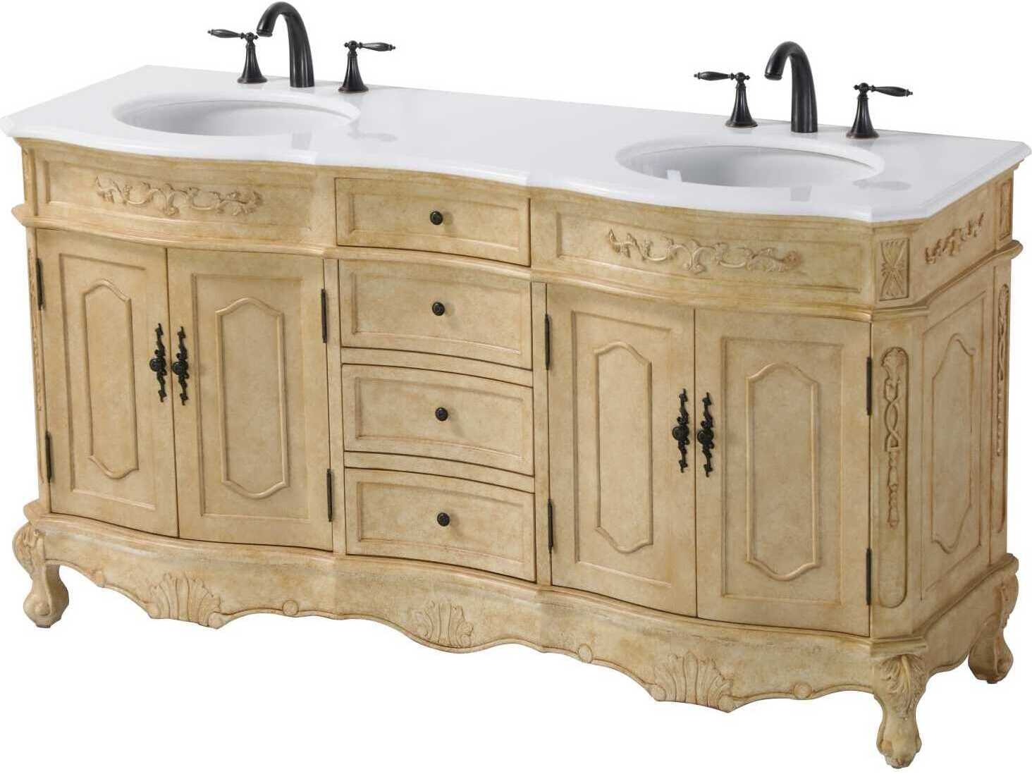 Elegant Lighting Danville 66" Antique Beige Vanity