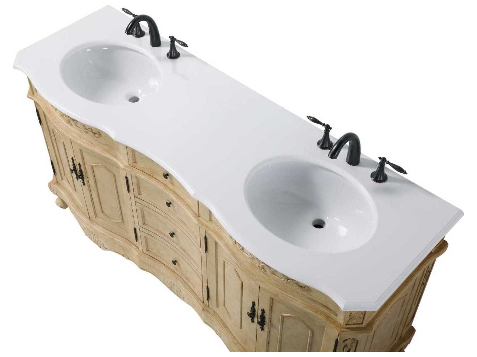 Elegant Lighting Danville 66" Antique Beige Vanity