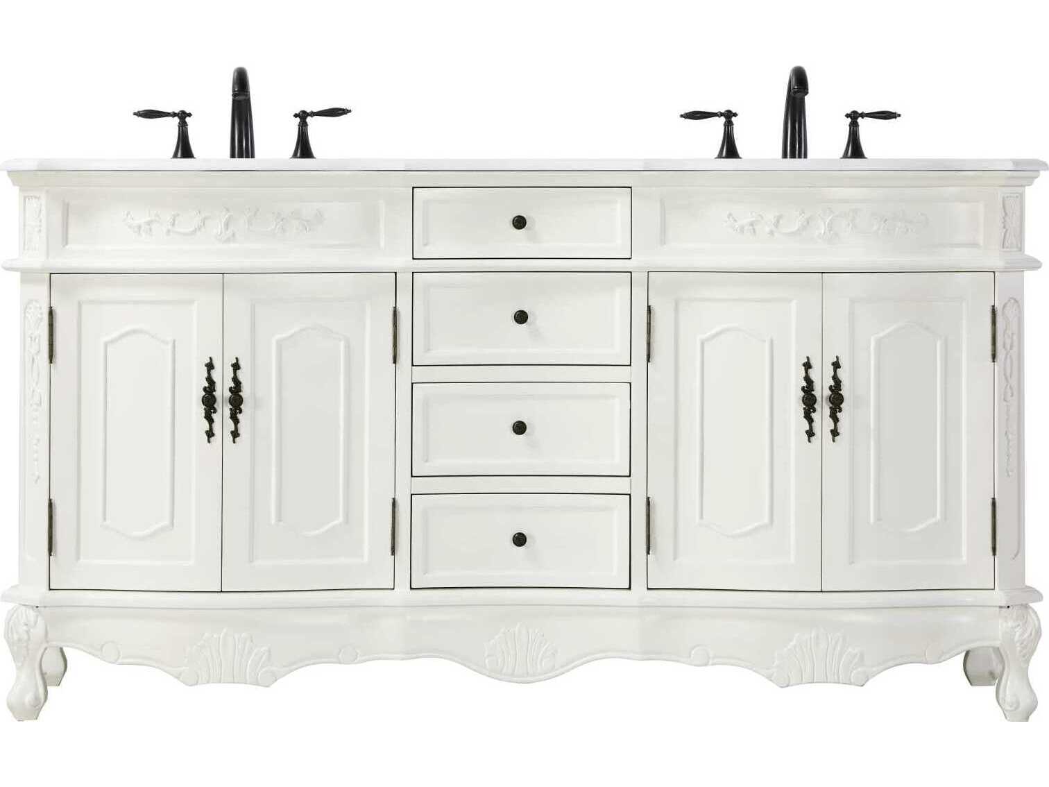 Elegant Lighting Danville 66" Antique White Vanity