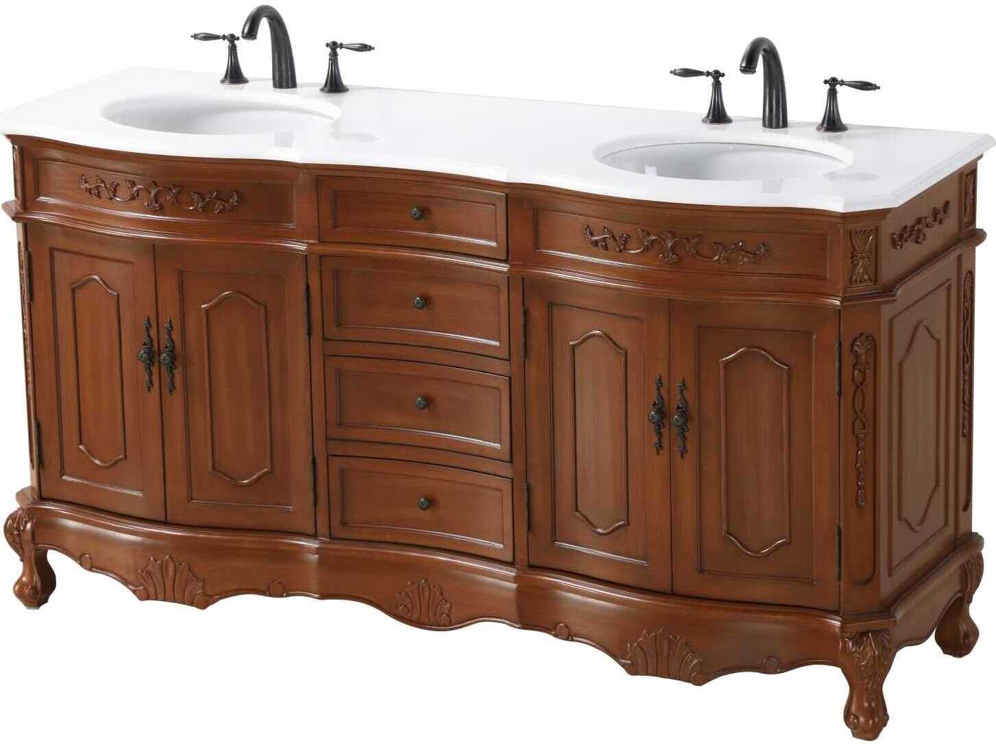 Elegant Lighting Danville 66" Teak Vanity