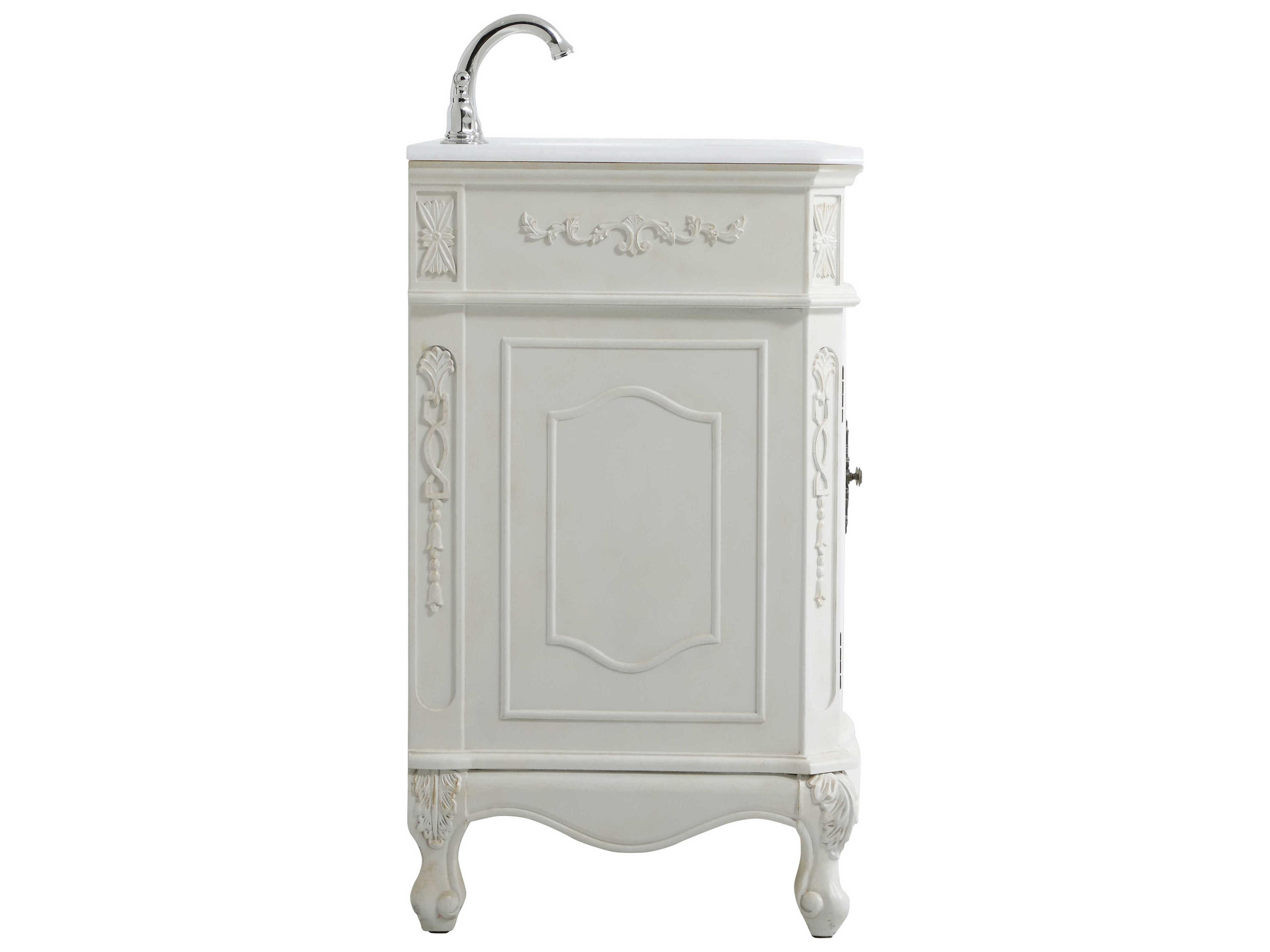 Elegant Lighting Danville Antique White 72" Vanity with Ivory White Quartz Countertop