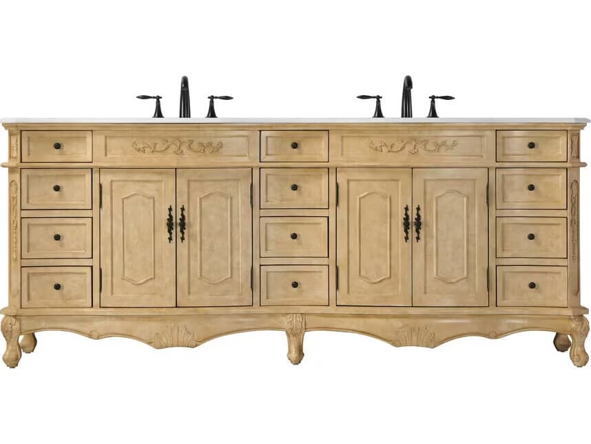 Elegant Lighting Danville 84" Antique Beige Vanity