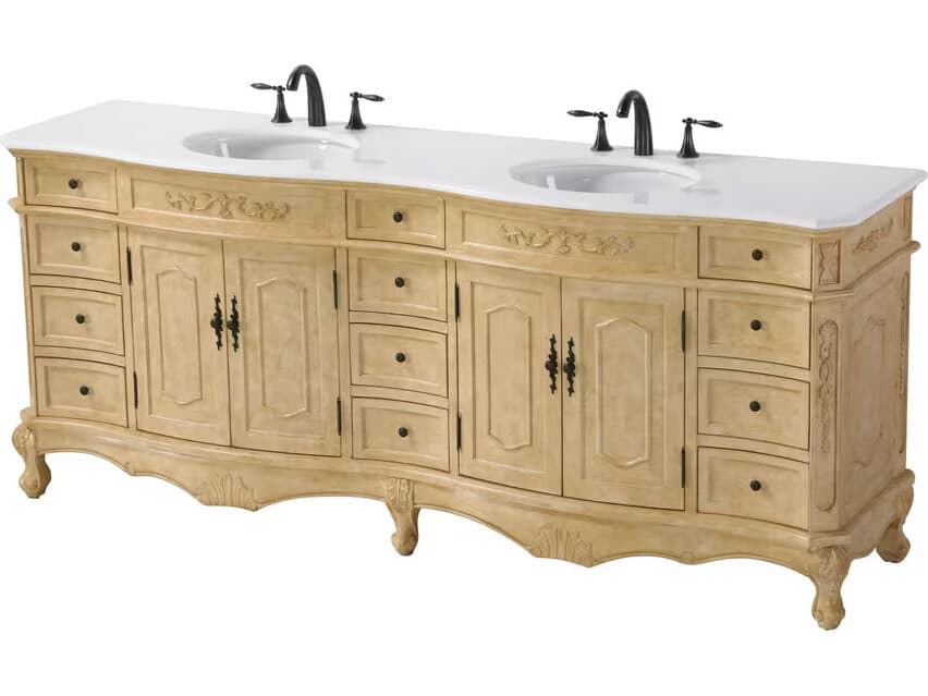 Elegant Lighting Danville 84" Antique Beige Vanity