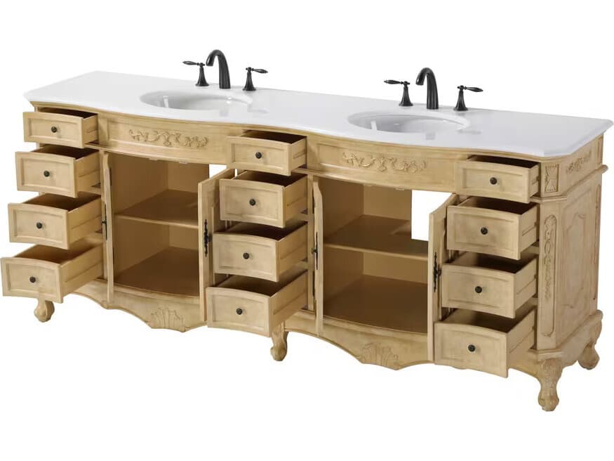 Elegant Lighting Danville 84" Antique Beige Vanity