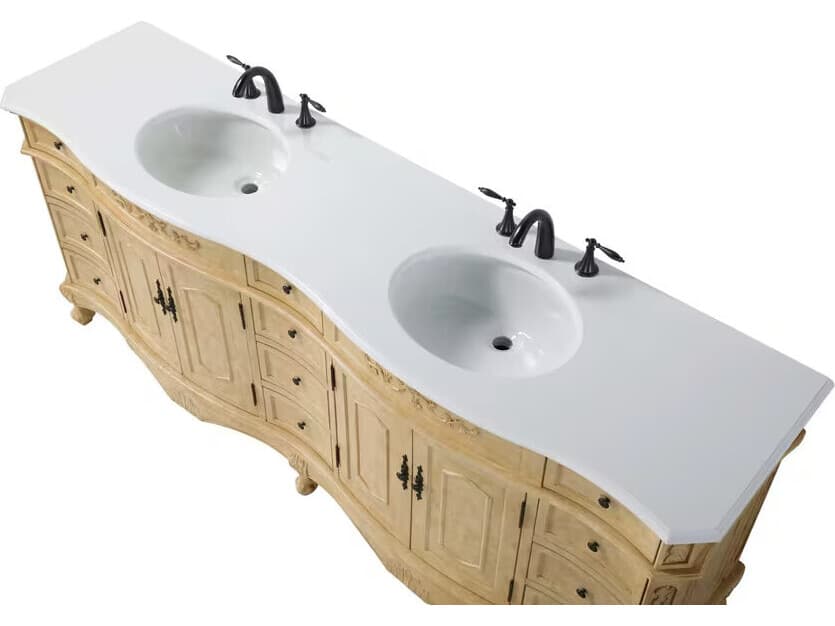 Elegant Lighting Danville 84" Antique Beige Vanity