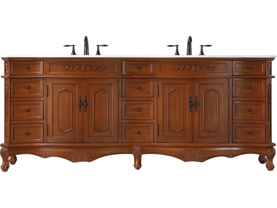 Elegant Lighting Danville 84" Teak Vanity