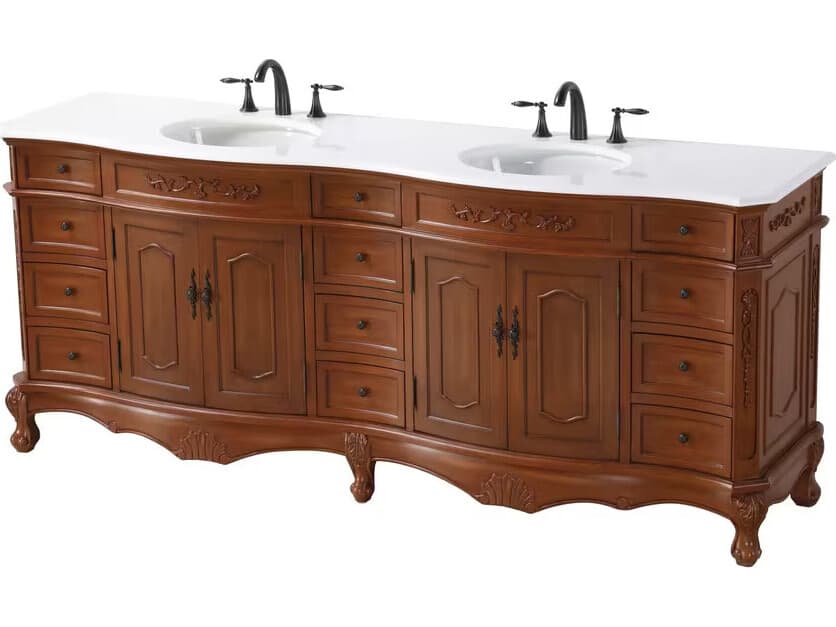Elegant Lighting Danville 84" Teak Vanity