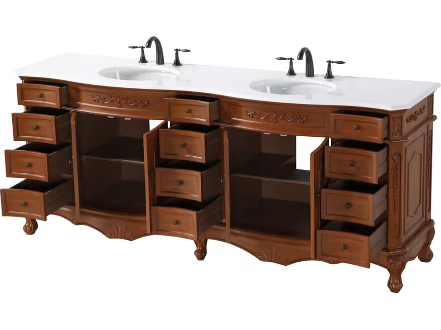 Elegant Lighting Danville 84" Teak Vanity