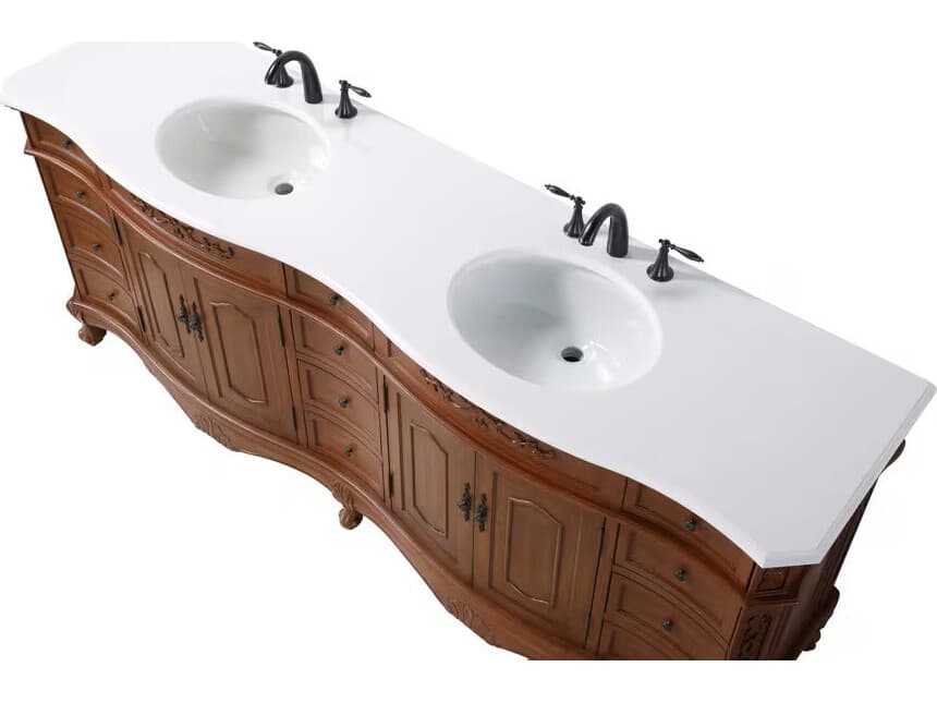 Elegant Lighting Danville 84" Teak Vanity