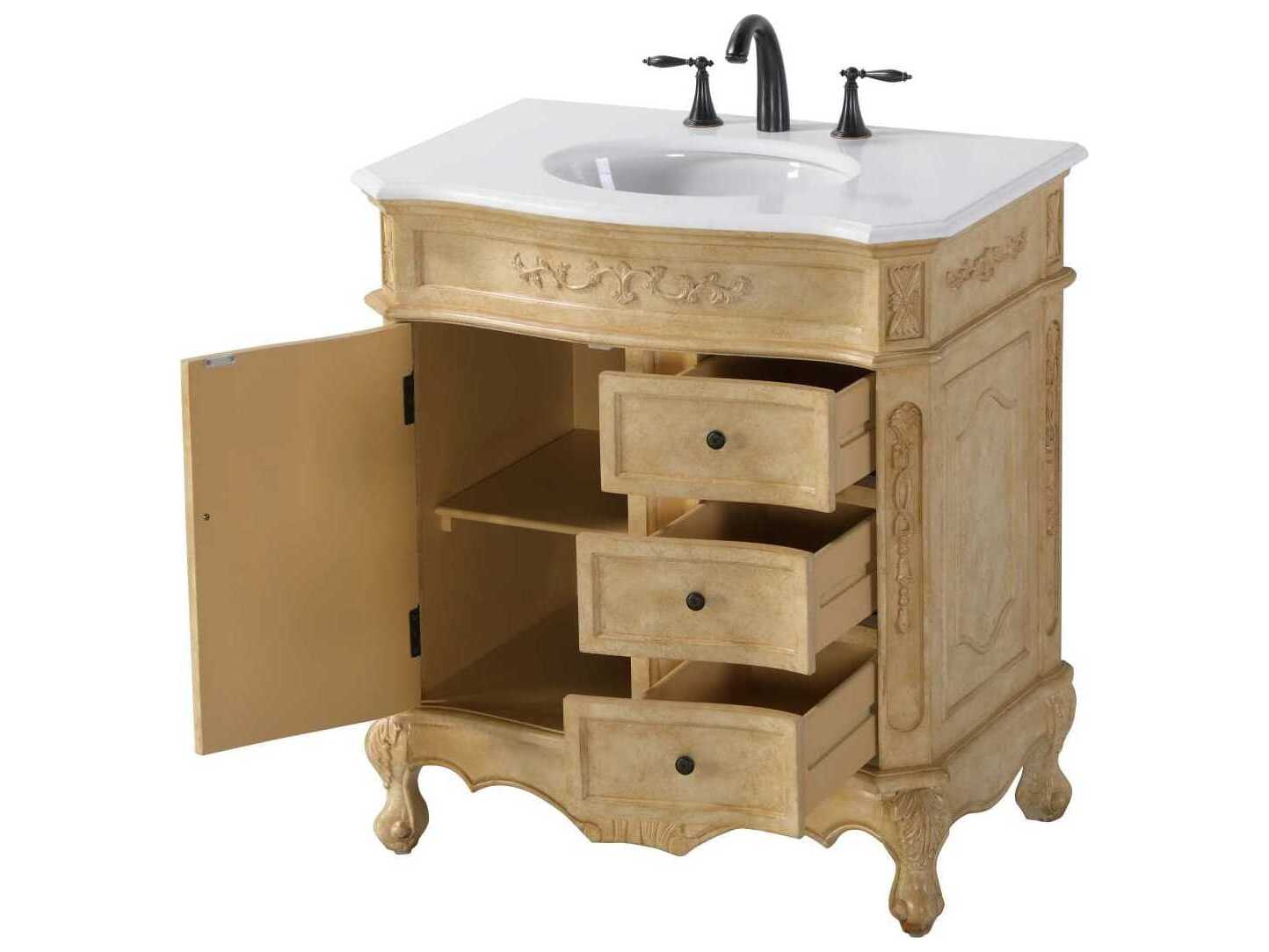 Elegant Lighting Danville 32" Antique Beige Vanity