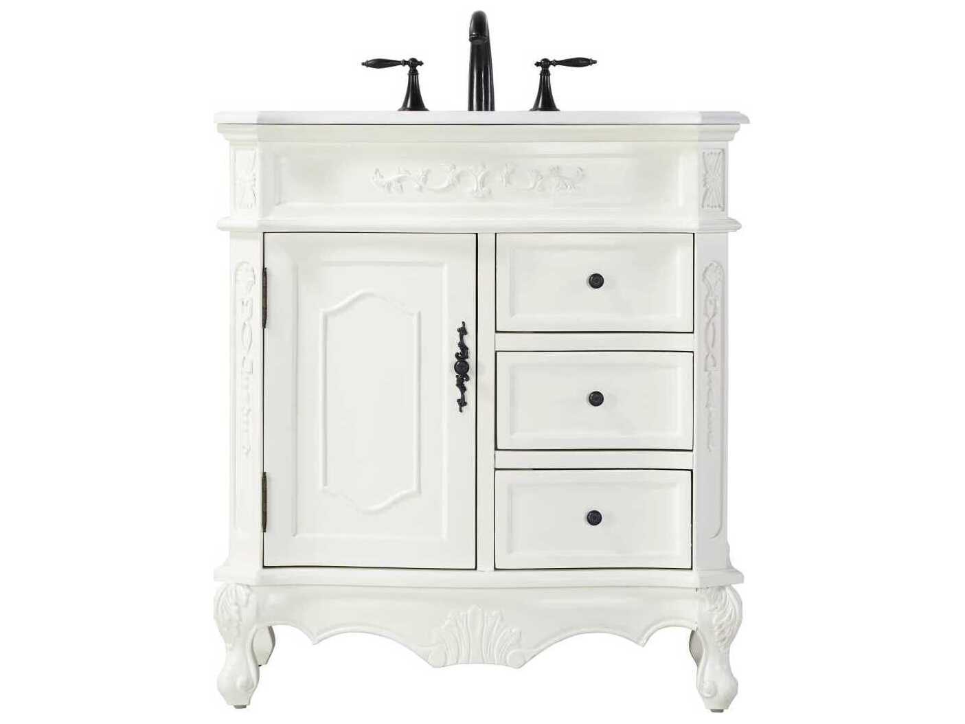 Elegant Lighting Danville 32" Antique White Vanity