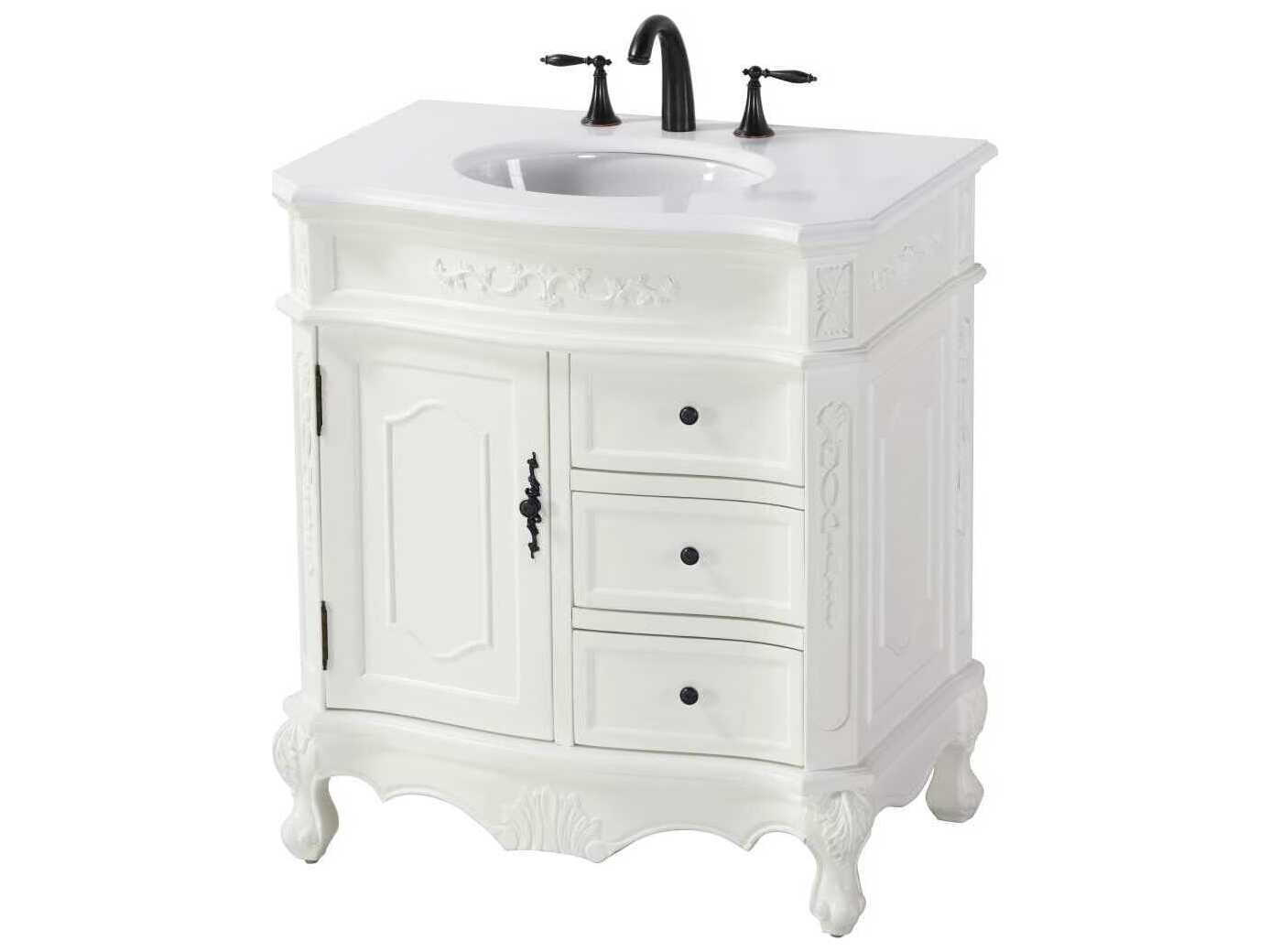 Elegant Lighting Danville 32" Antique White Vanity