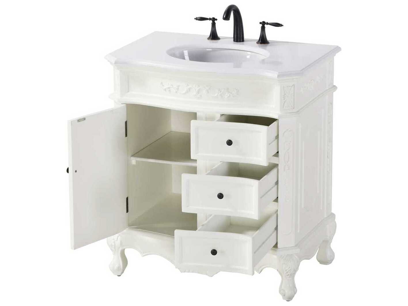 Elegant Lighting Danville 32" Antique White Vanity