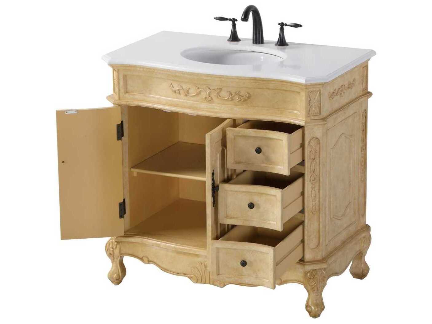 Elegant Lighting Danville 36" Antique Beige Vanity