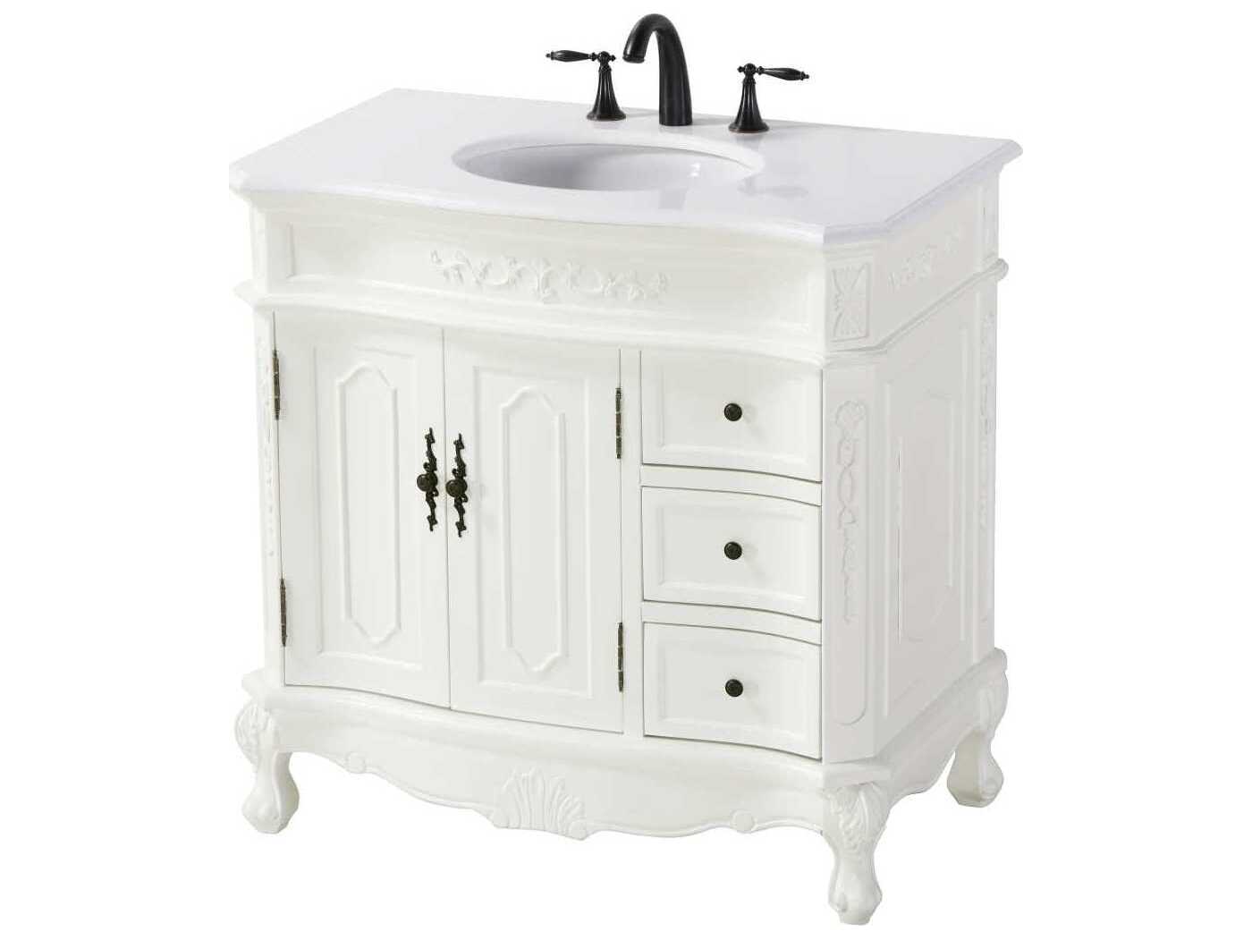 Elegant Lighting Danville 36" Antique White Vanity